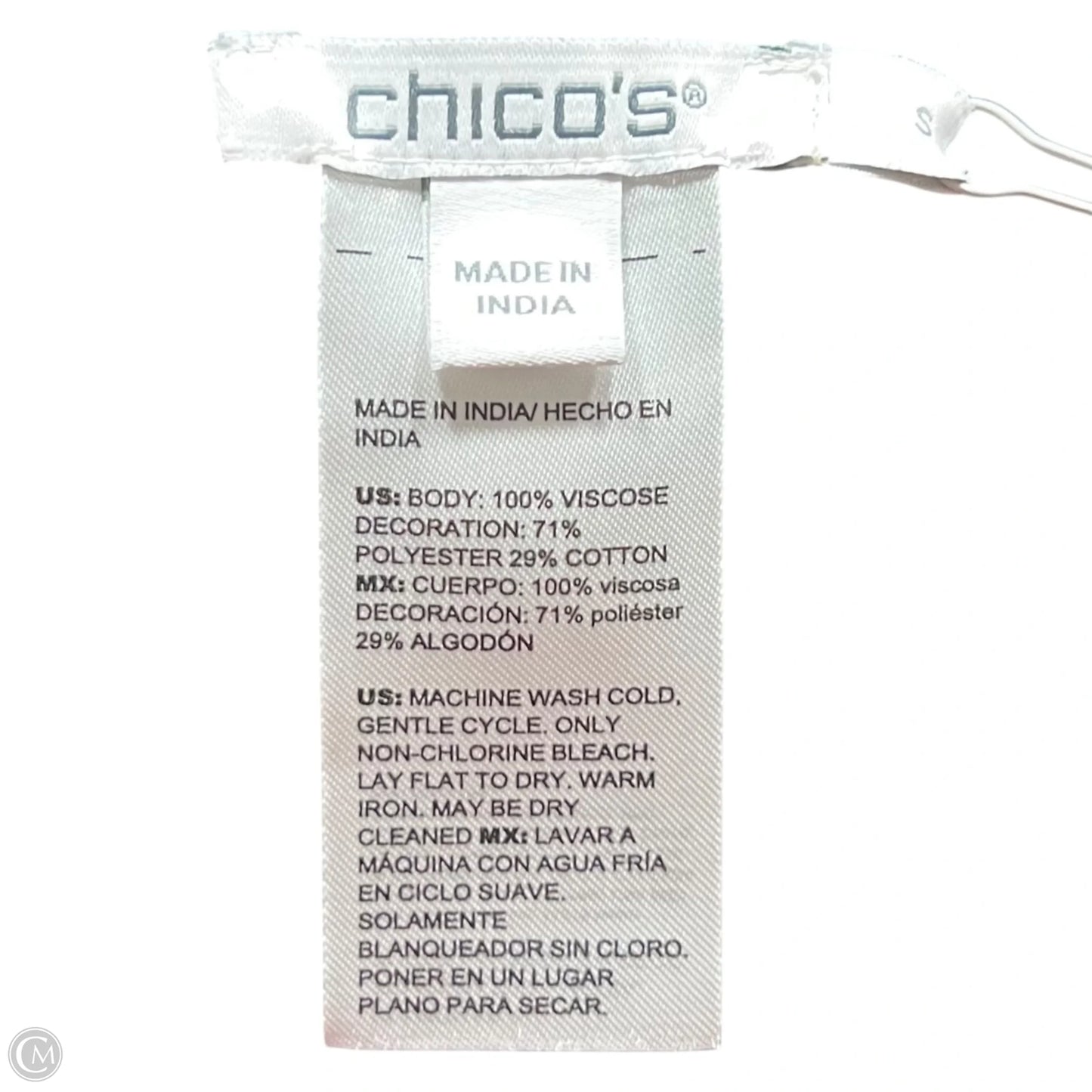 Tunic 3/4 Sleeve By Chicos In Black, Size: S