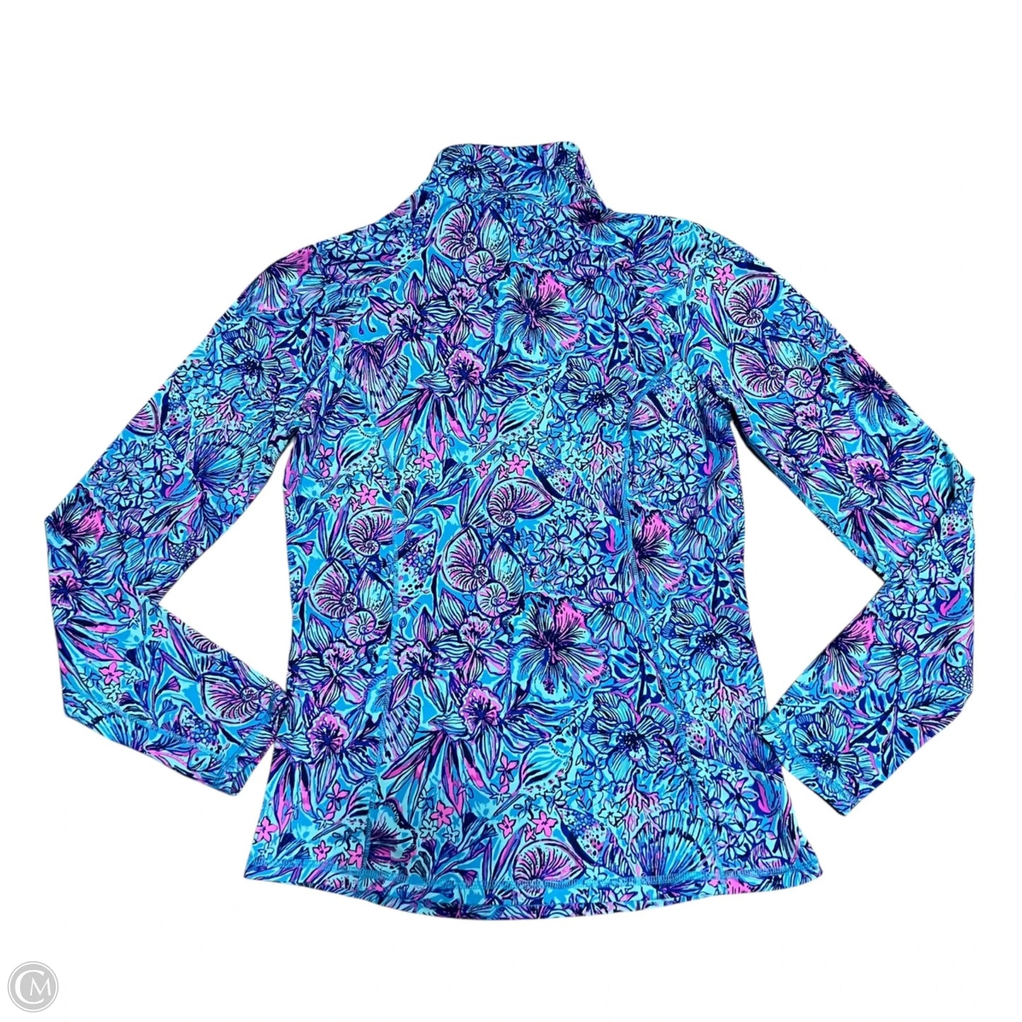 Top Long Sleeve Designer By Lilly Pulitzer In Blue & Pink, Size: M