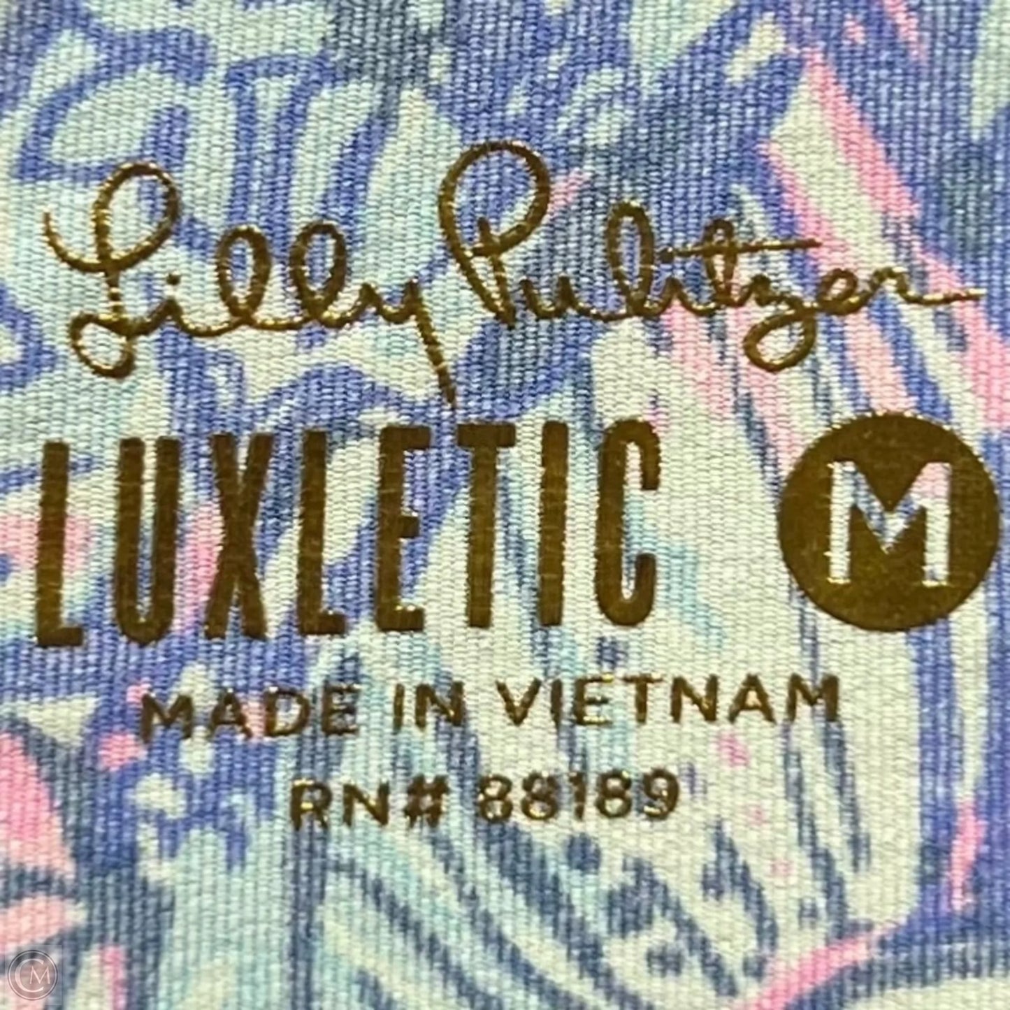 Top Long Sleeve Designer By Lilly Pulitzer In Blue & Pink, Size: M