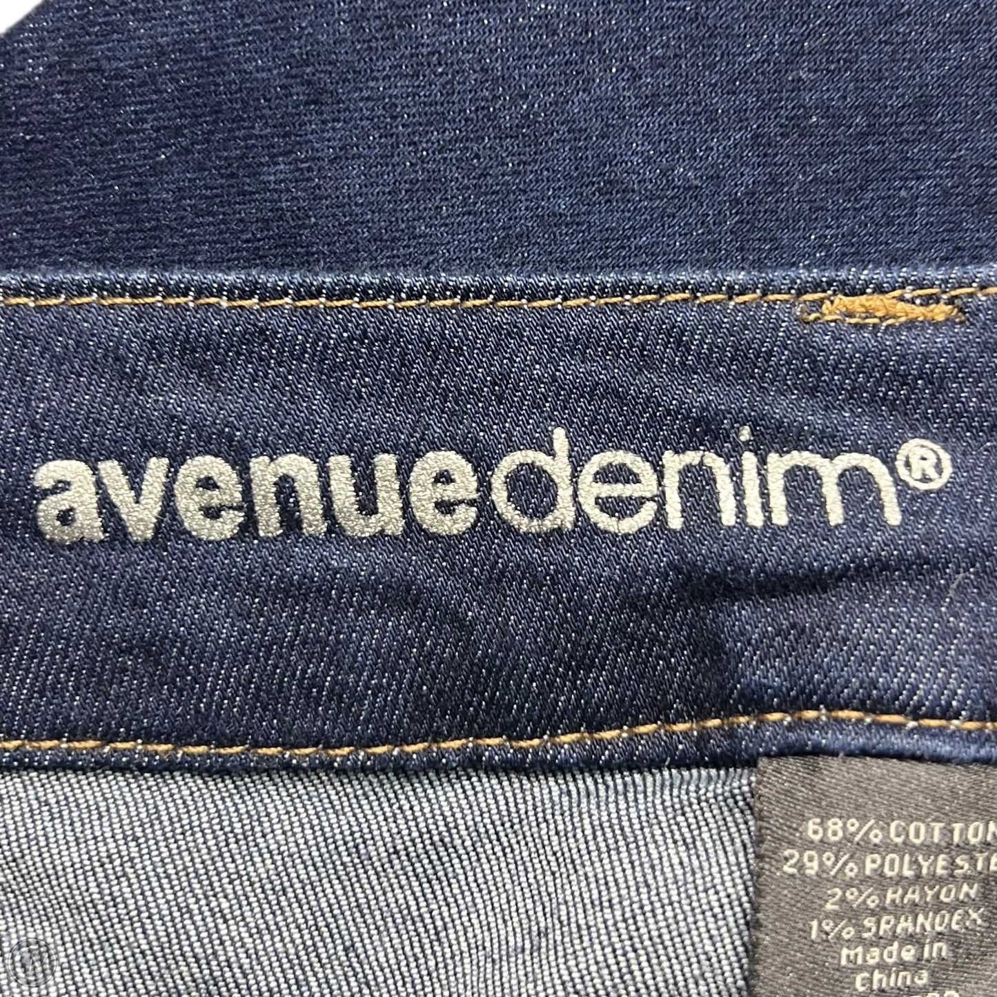 Jeans Boot Cut By Avenue In Blue Red & White, Size: 14