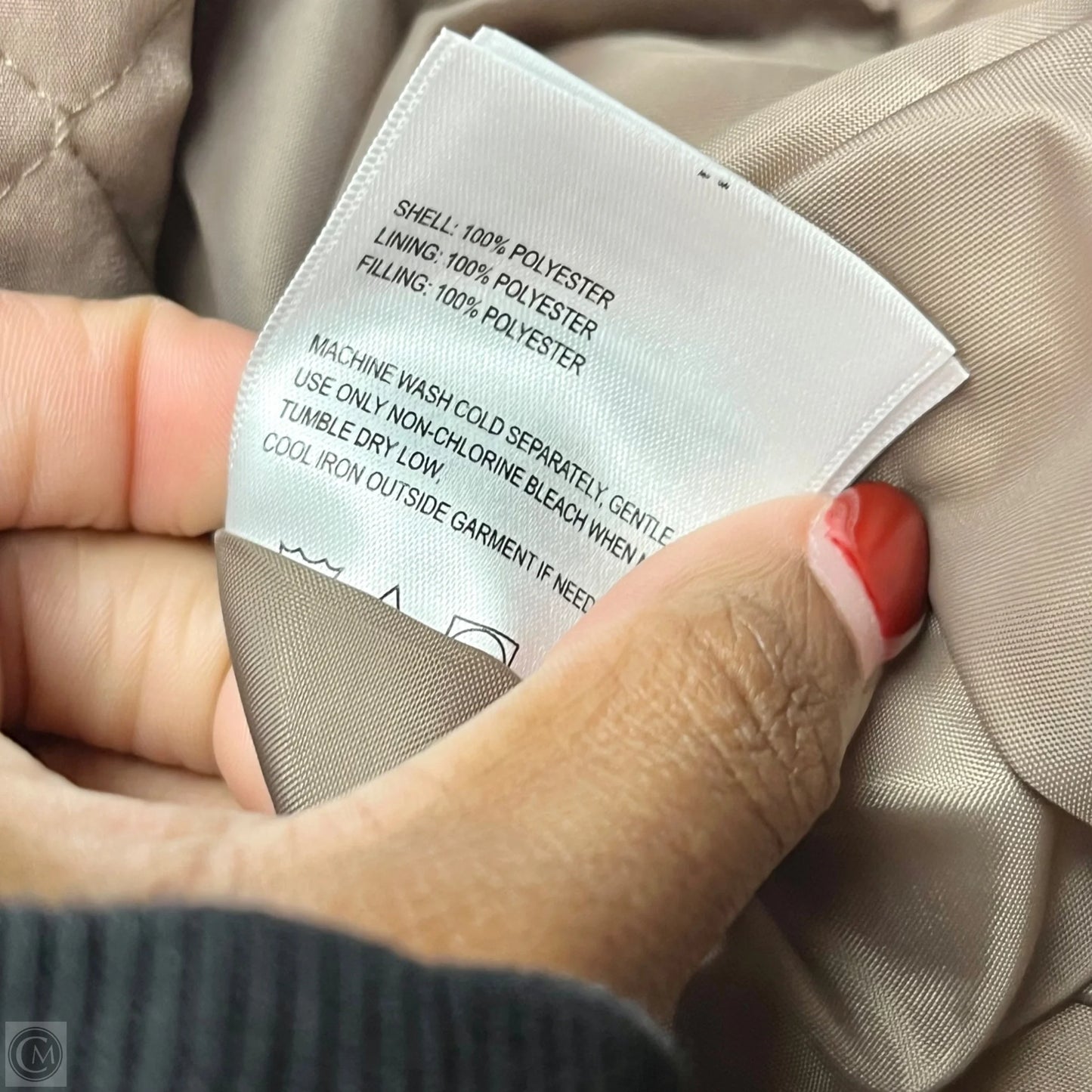 Coat Puffer & Quilted By Laundry In Taupe, Size: L