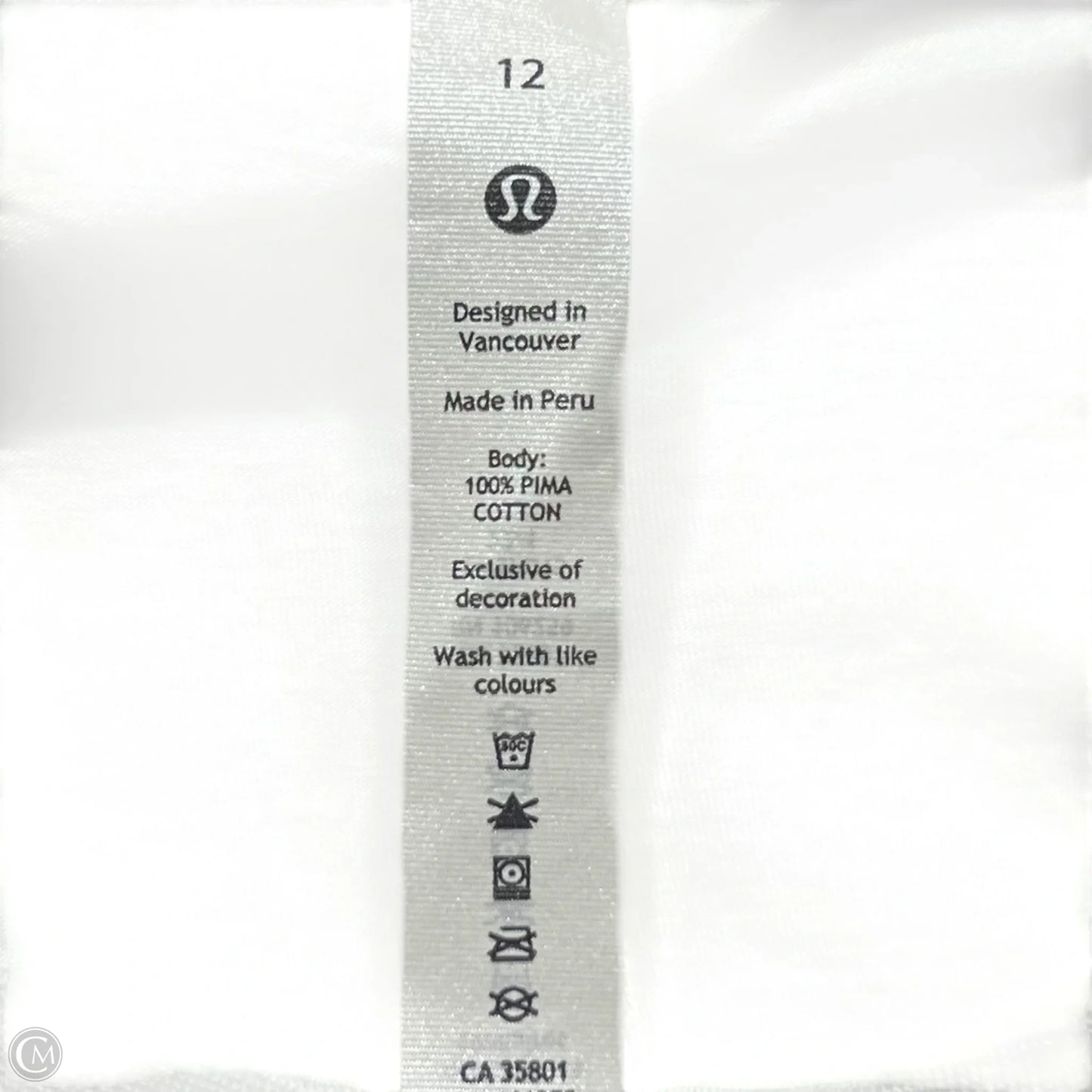 Athletic Top Short Sleeve By Lululemon In White, Size: L