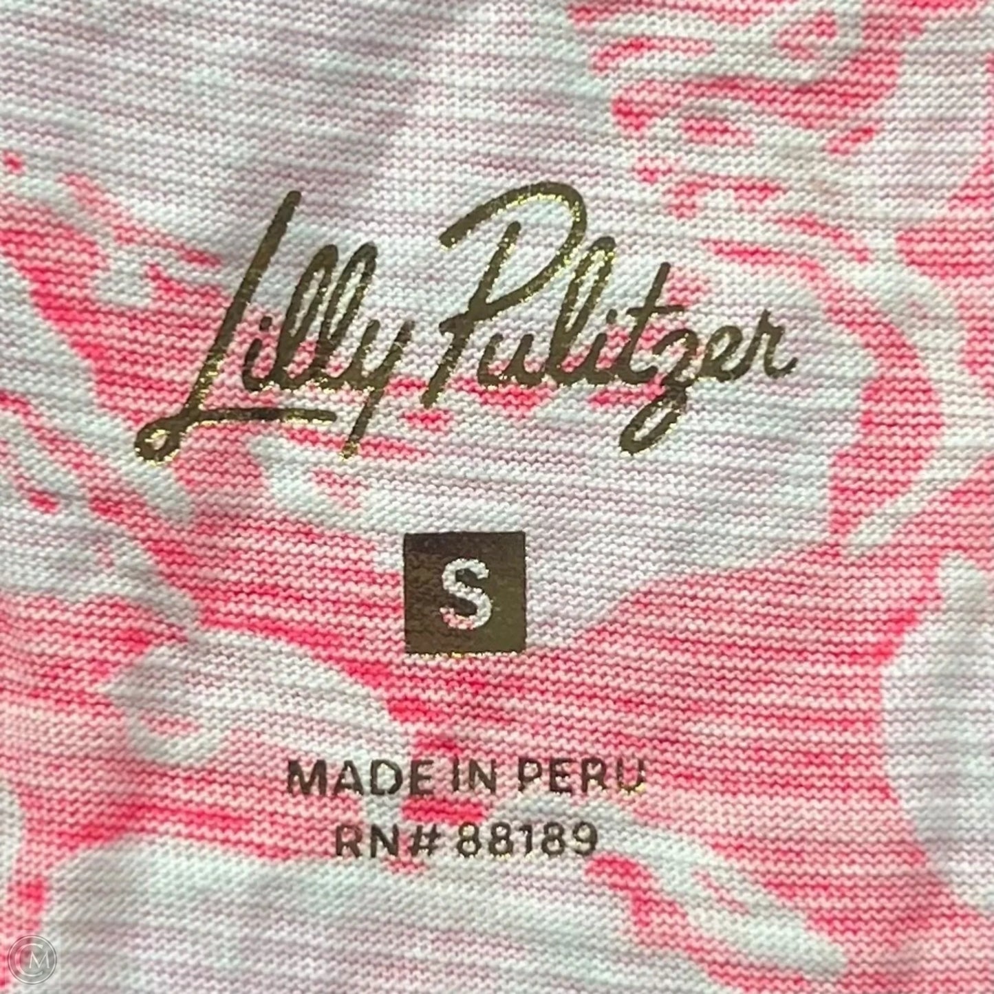 Top Short Sleeve Designer By Lilly Pulitzer In Orange & Pink, Size: S