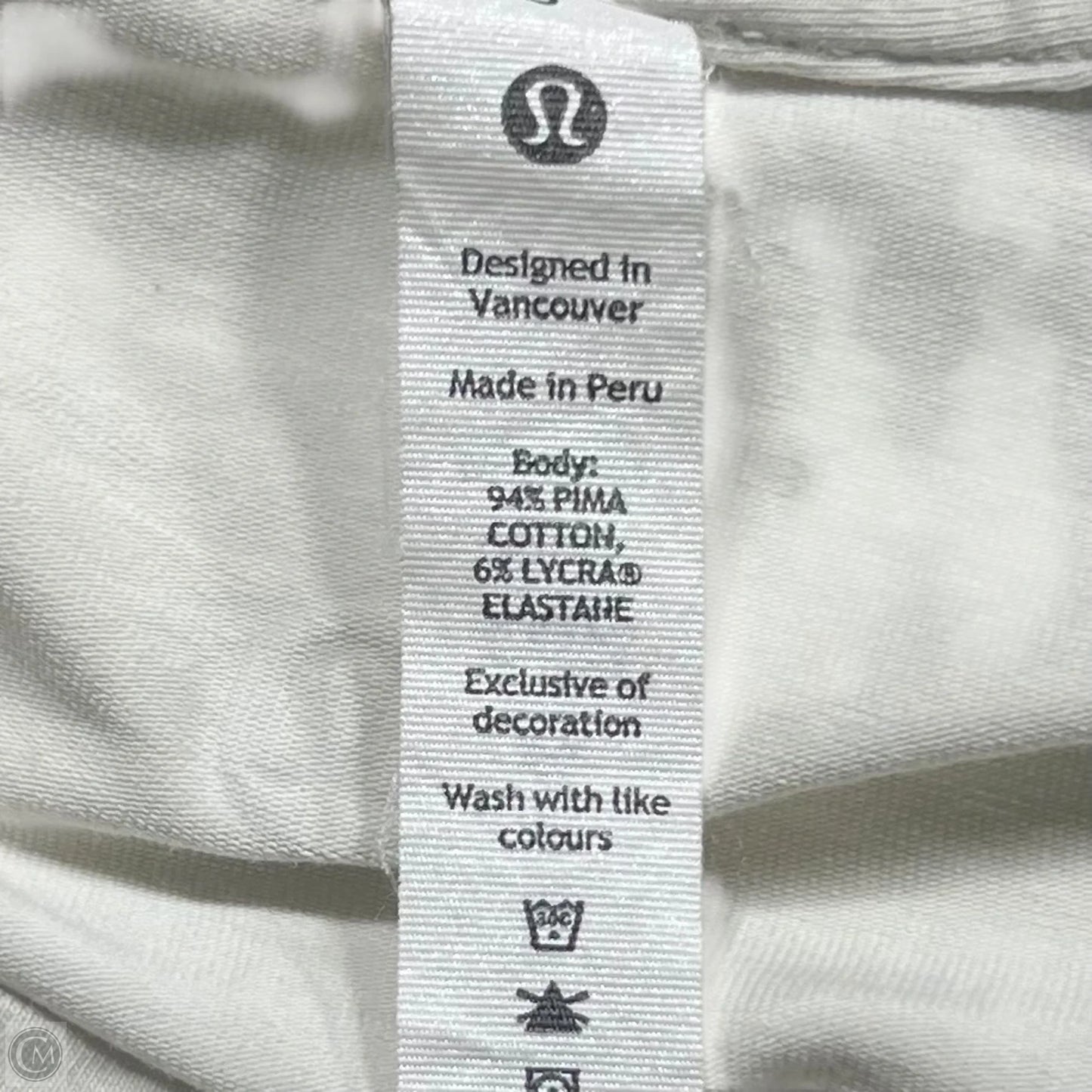 Athletic Top Short Sleeve By Lululemon In Cream, Size: M