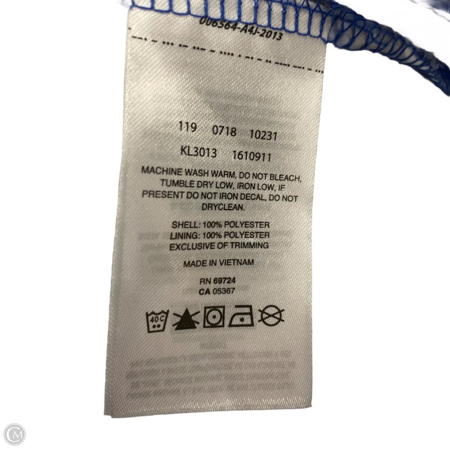 Jacket Windbreaker By Columbia In Blue & White, Size: S