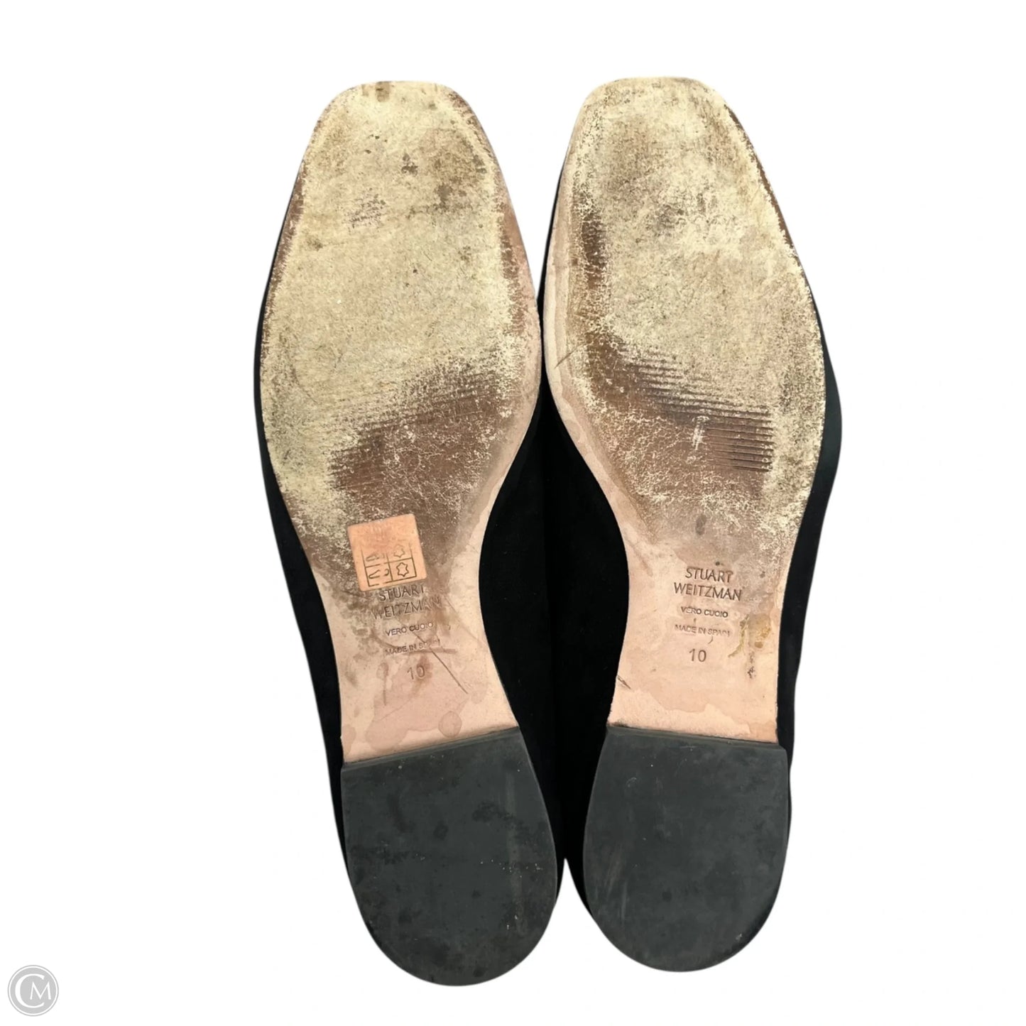 Shoes Designer By Stuart Weitzman In Black & Gold, Size: 10