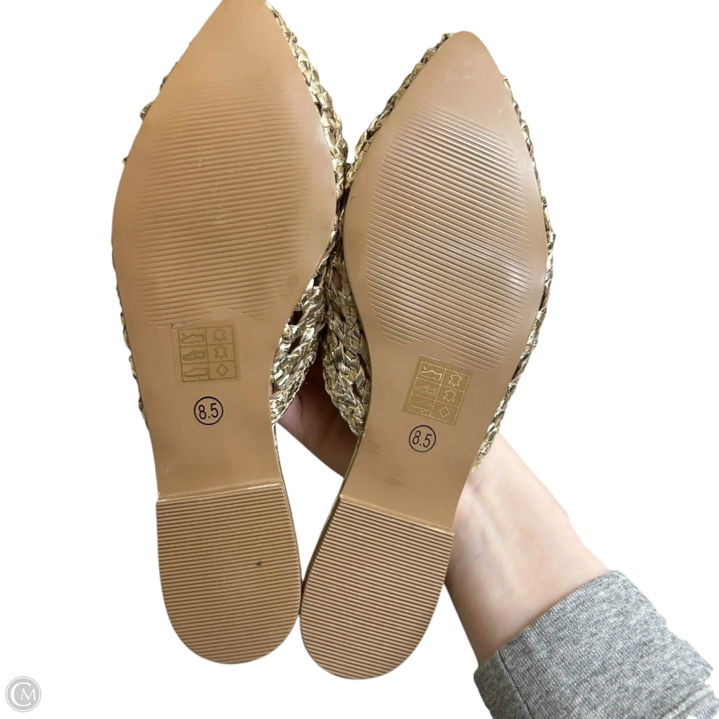 Shoes Flats By 42gold In Gold, Size: 8.5