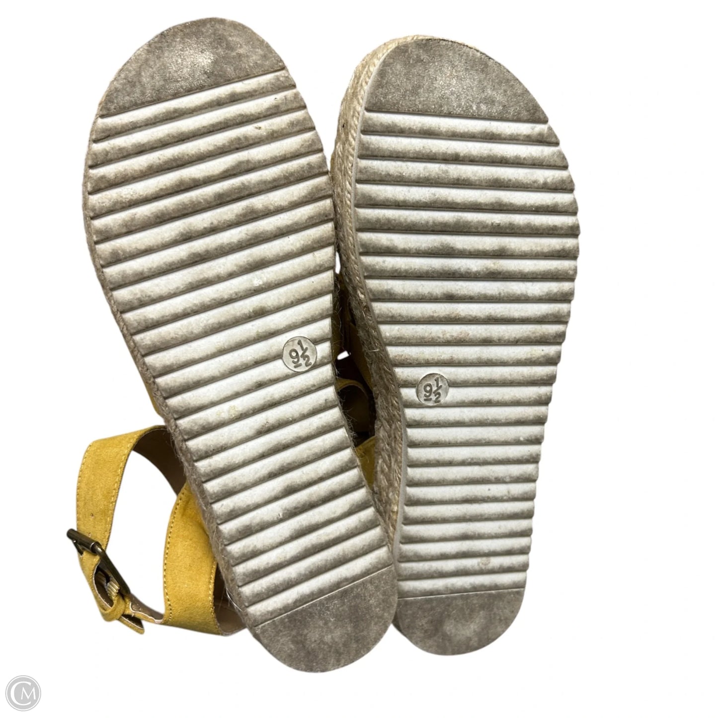 Sandals Heels Platform By Universal Thread In Yellow, Size: 9.5