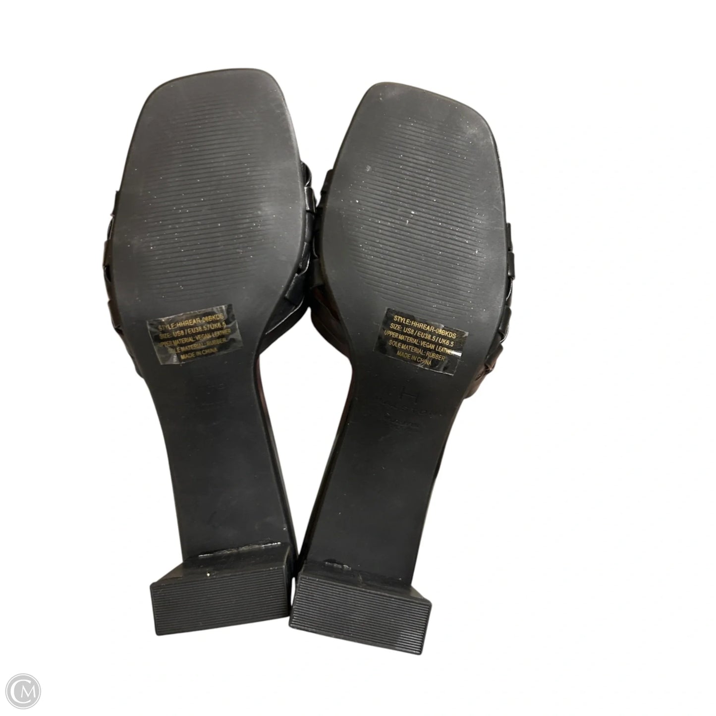 Sandals Heels Block By H For Halston In Black, Size: 8