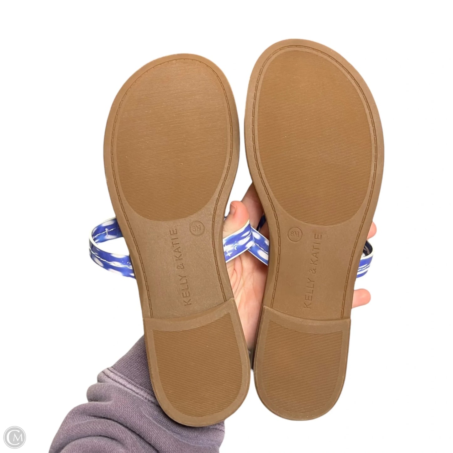 Sandals Flats By Kelly And Katie In Blue & White, Size: 8