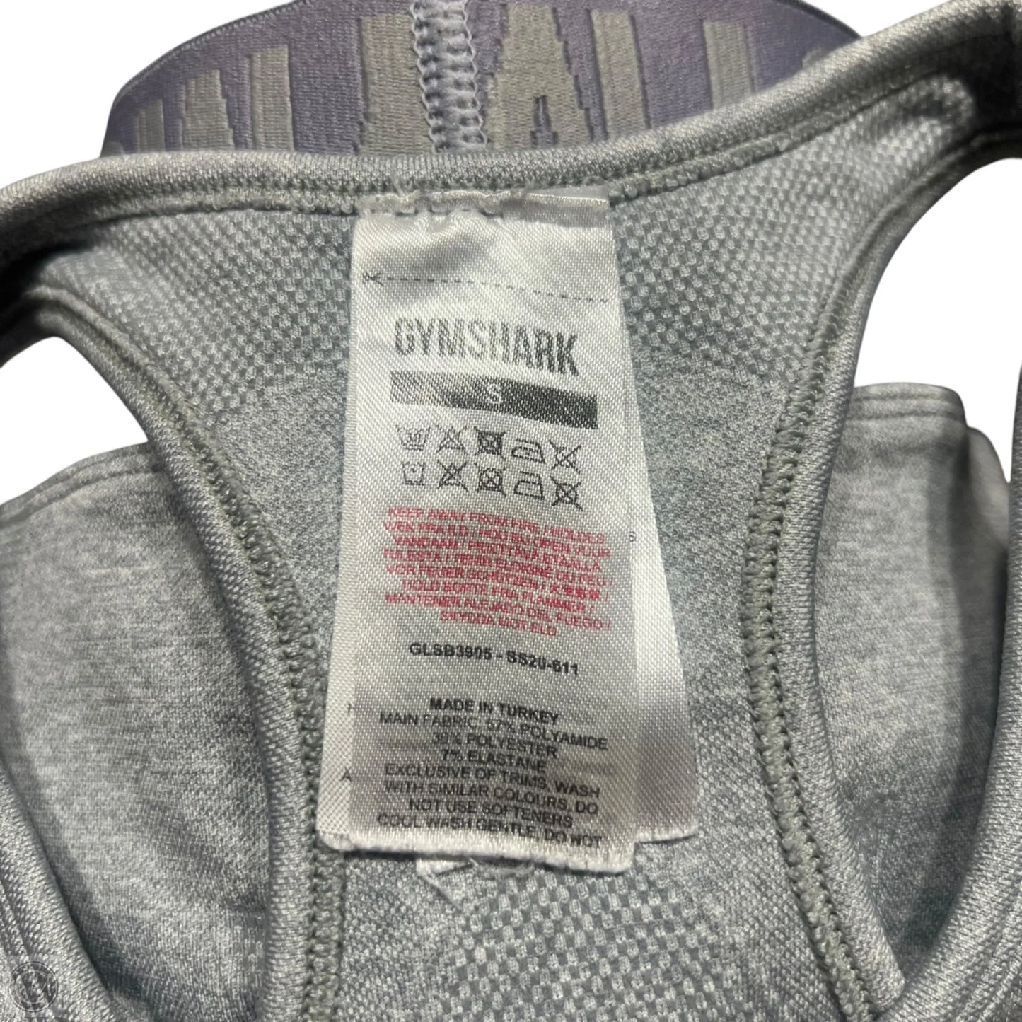 Athletic Bra By Gym Shark In Grey & Purple, Size: S