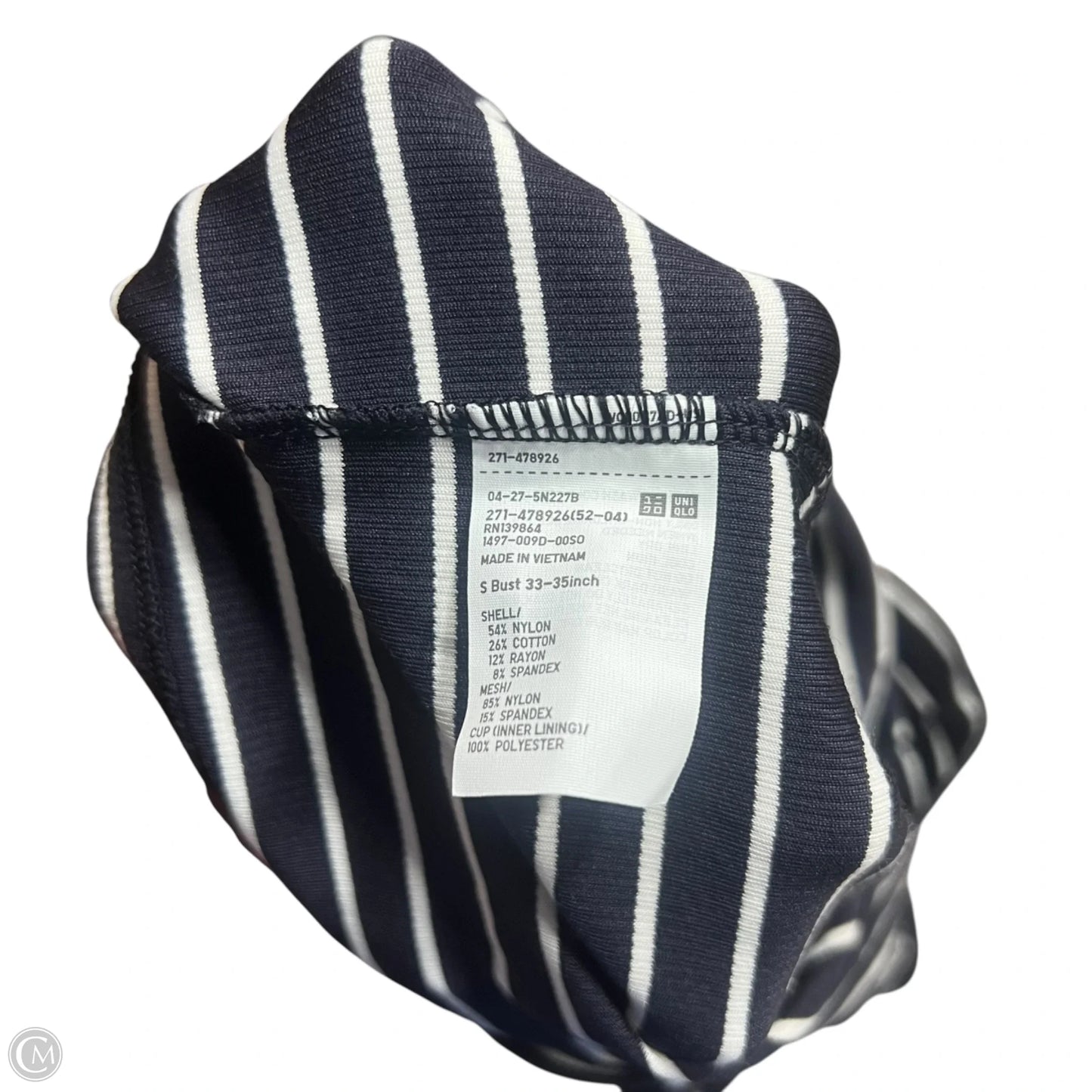 Top Sleeveless By Uniqlo In Blue & White, Size: S