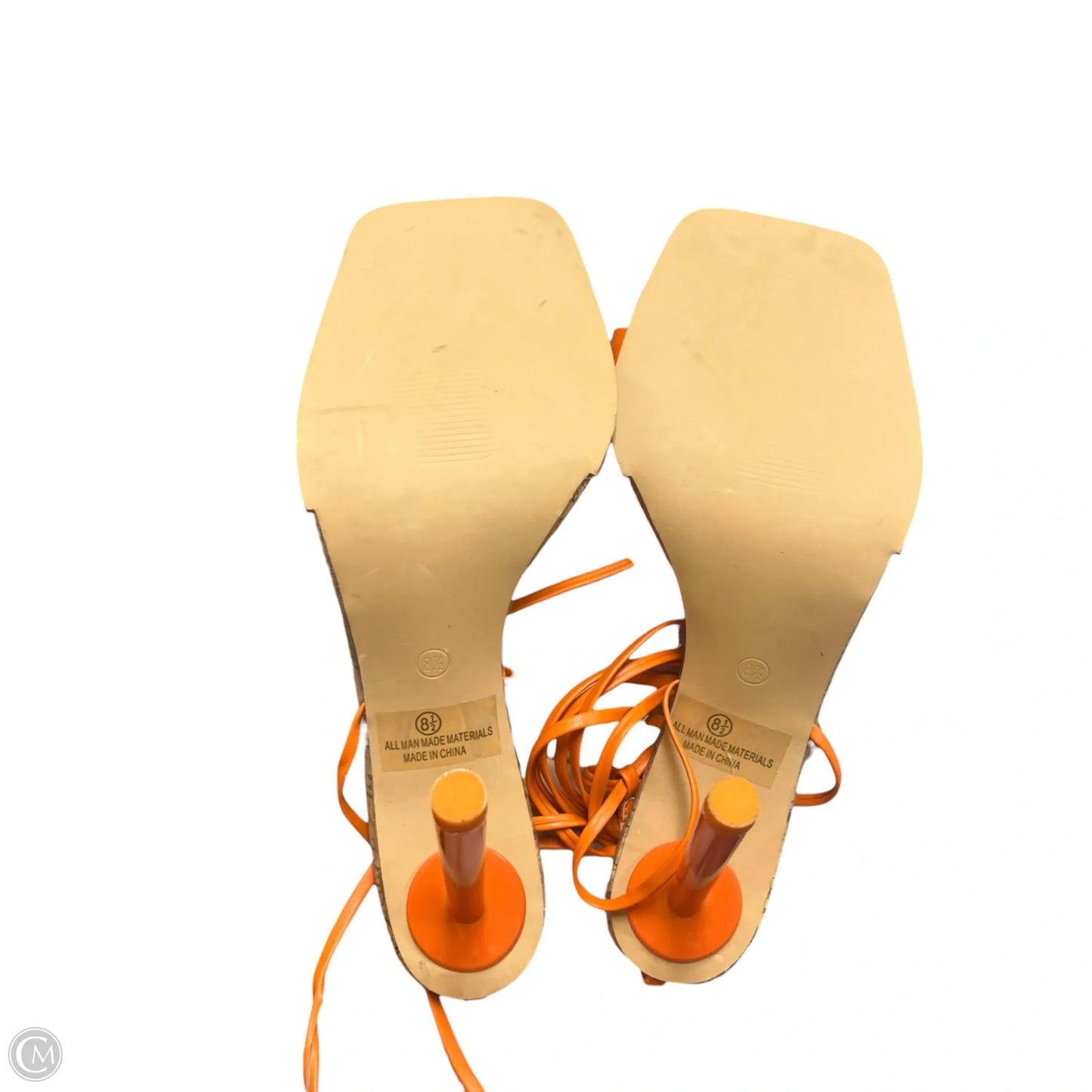Sandals Heels Stiletto By Liliana In Orange, Size: 8.5