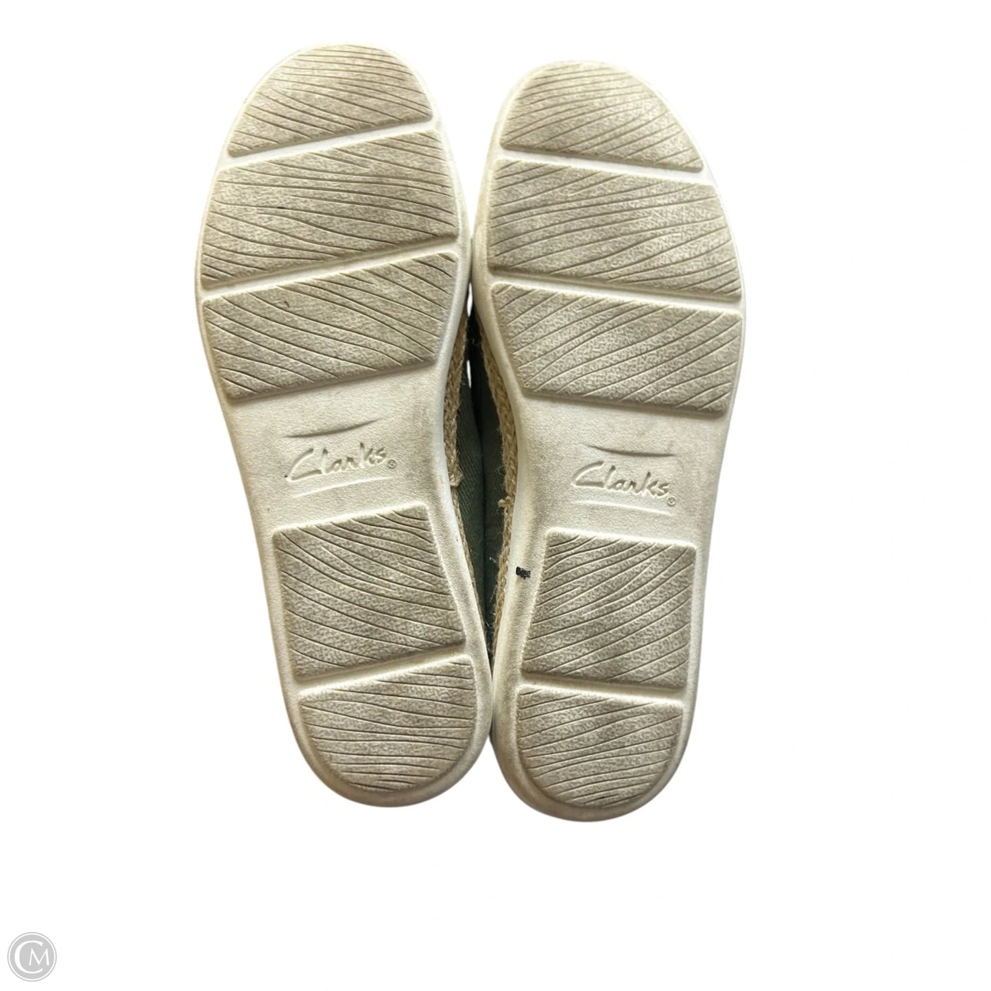 Shoes Flats By Clarks In Green & White, Size: 9