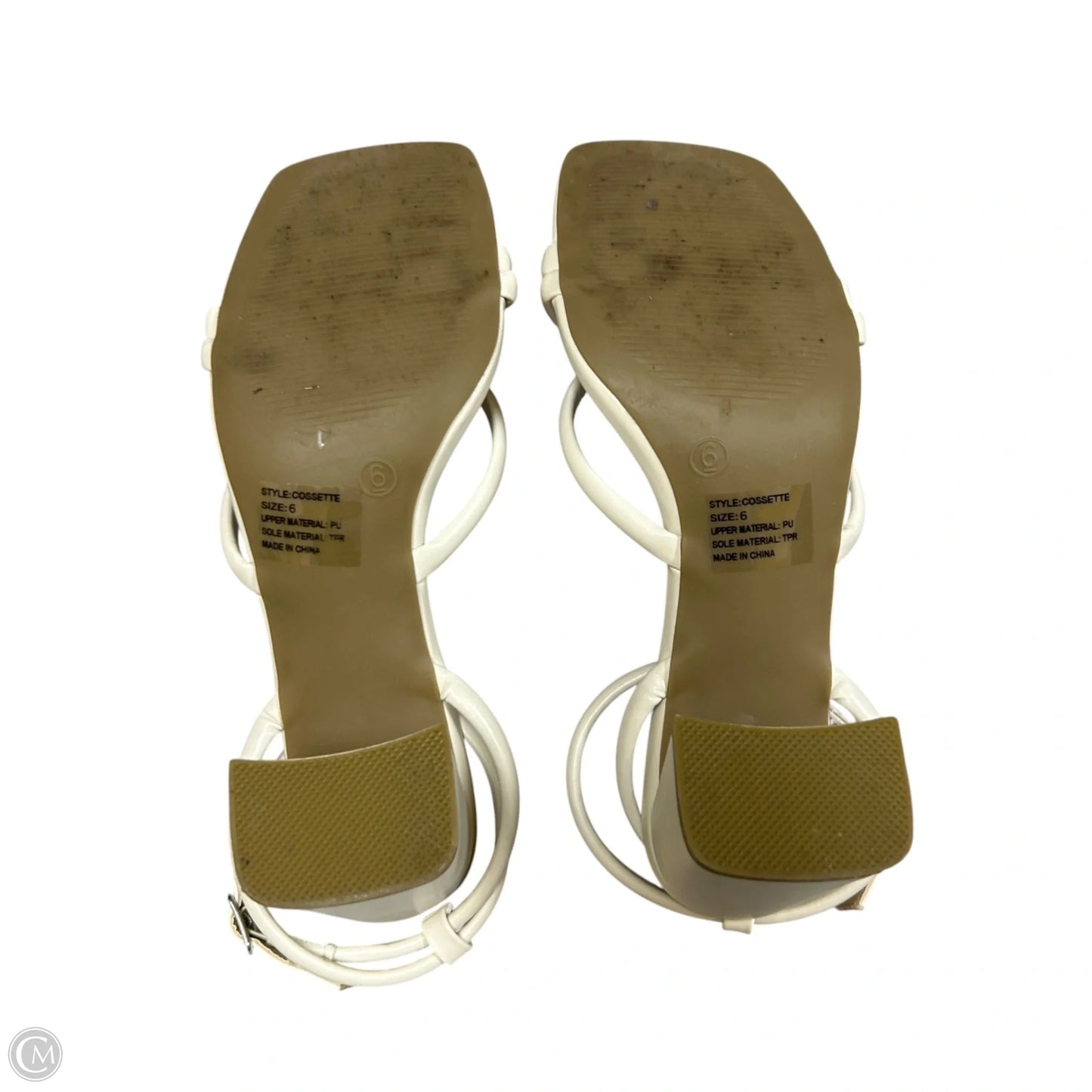 Sandals Heels Block By Lulus In Cream, Size: 6