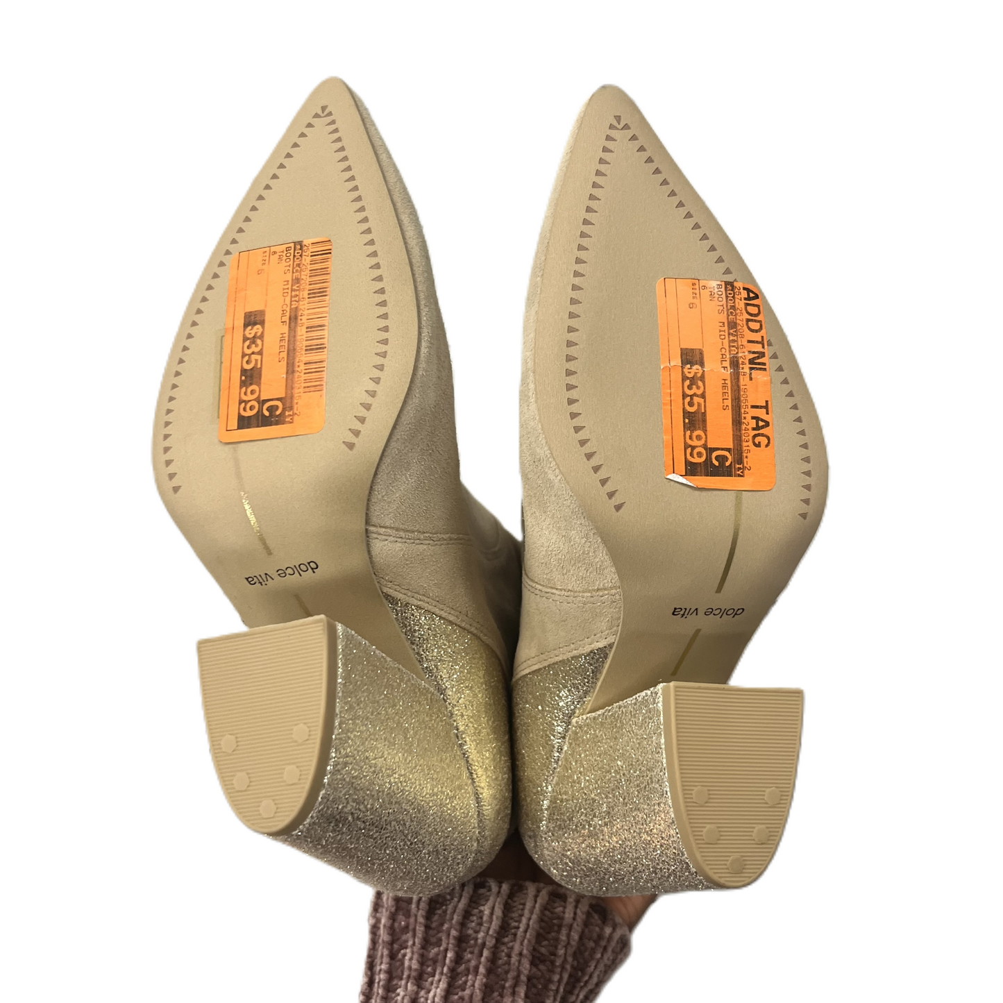 Boots Mid-calf Heels By Dolce Vita In Tan, Size: 6