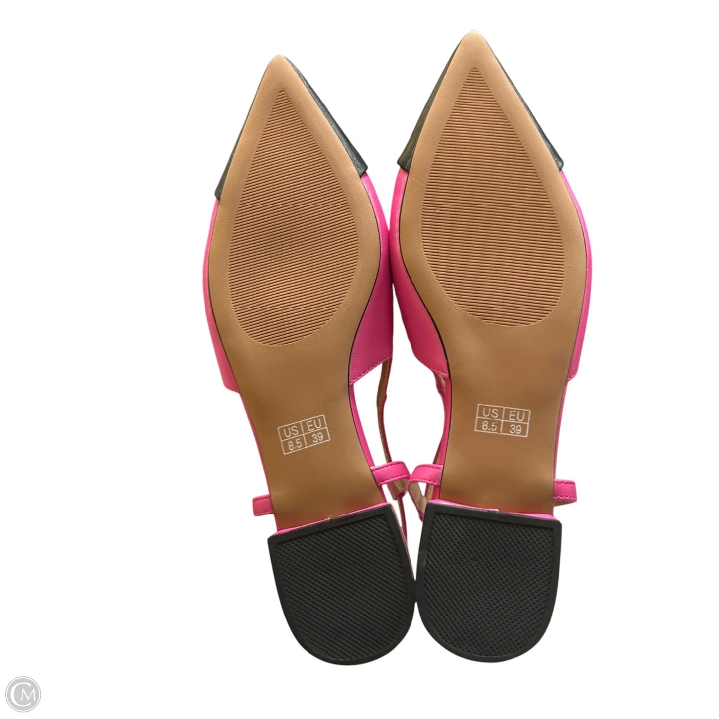 Shoes Flats In Black & Pink, Size: 8.5
