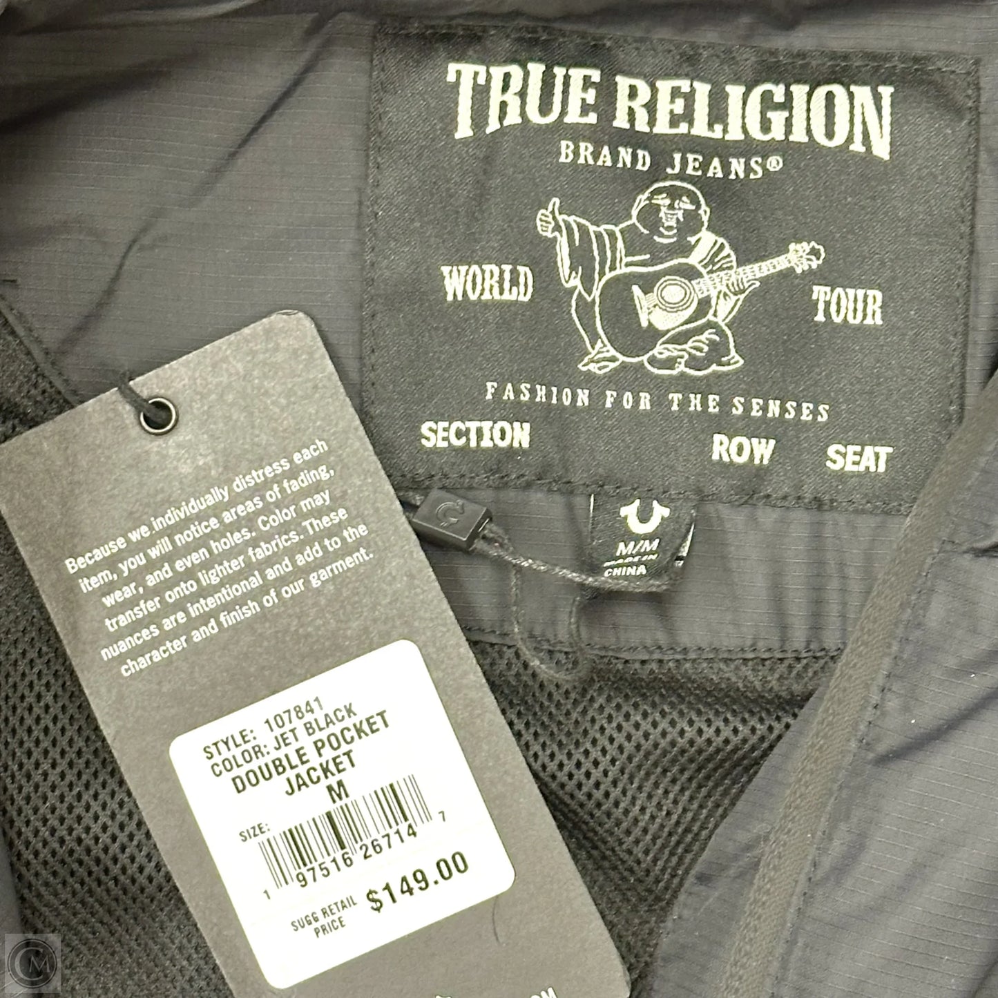Jacket Windbreaker By True Religion In Black, Size: M
