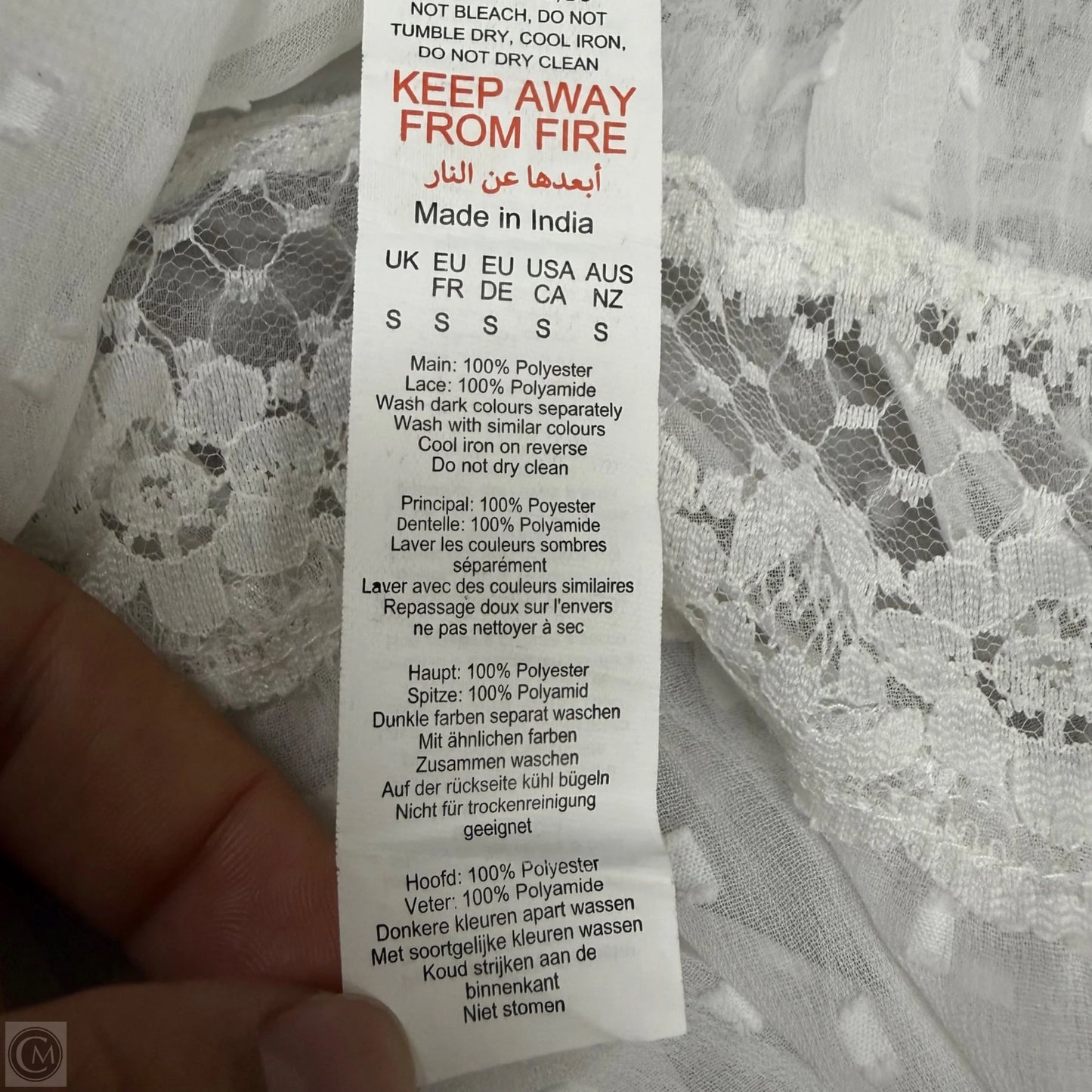 Swimwear Cover-up In White, Size: S