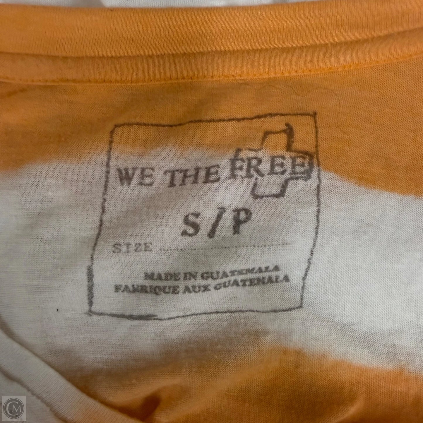 Top Long Sleeve By We The Free In Orange & White, Size: S