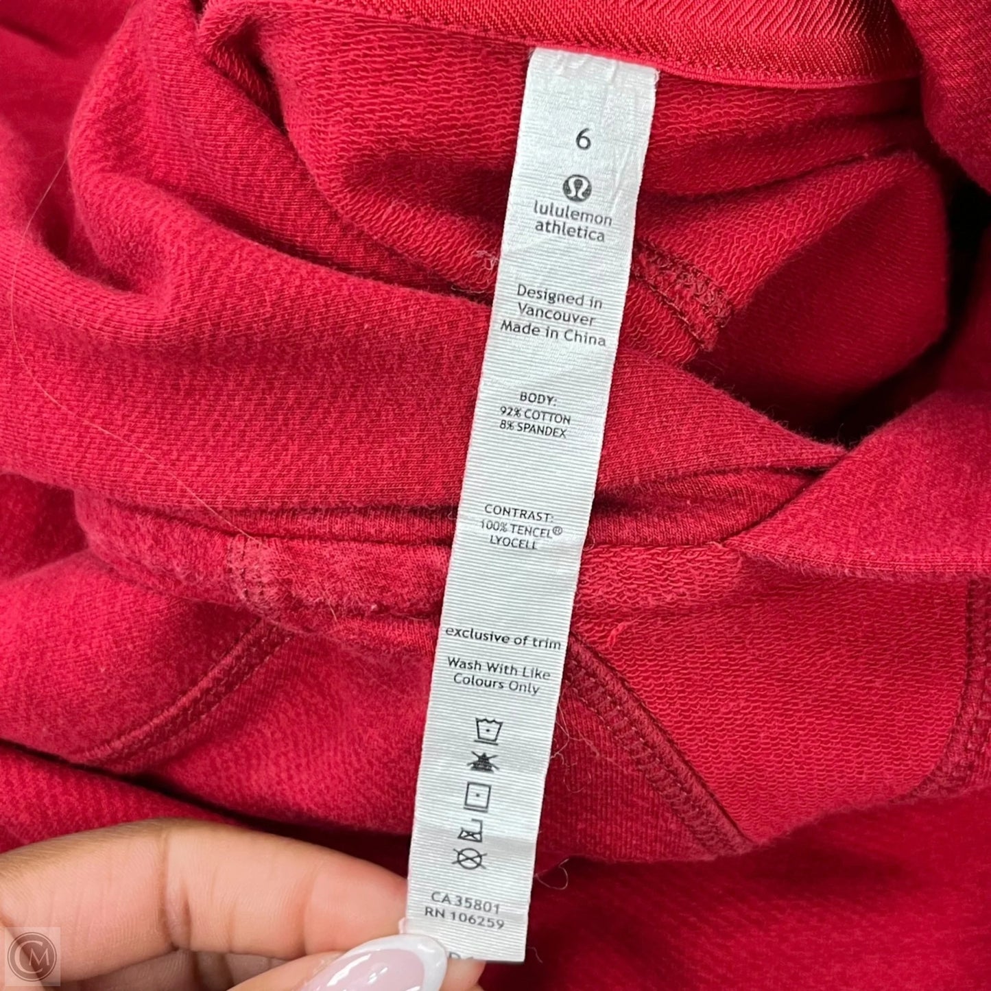 Athletic Sweatshirt Hoodie By Lululemon In Red, Size: 6