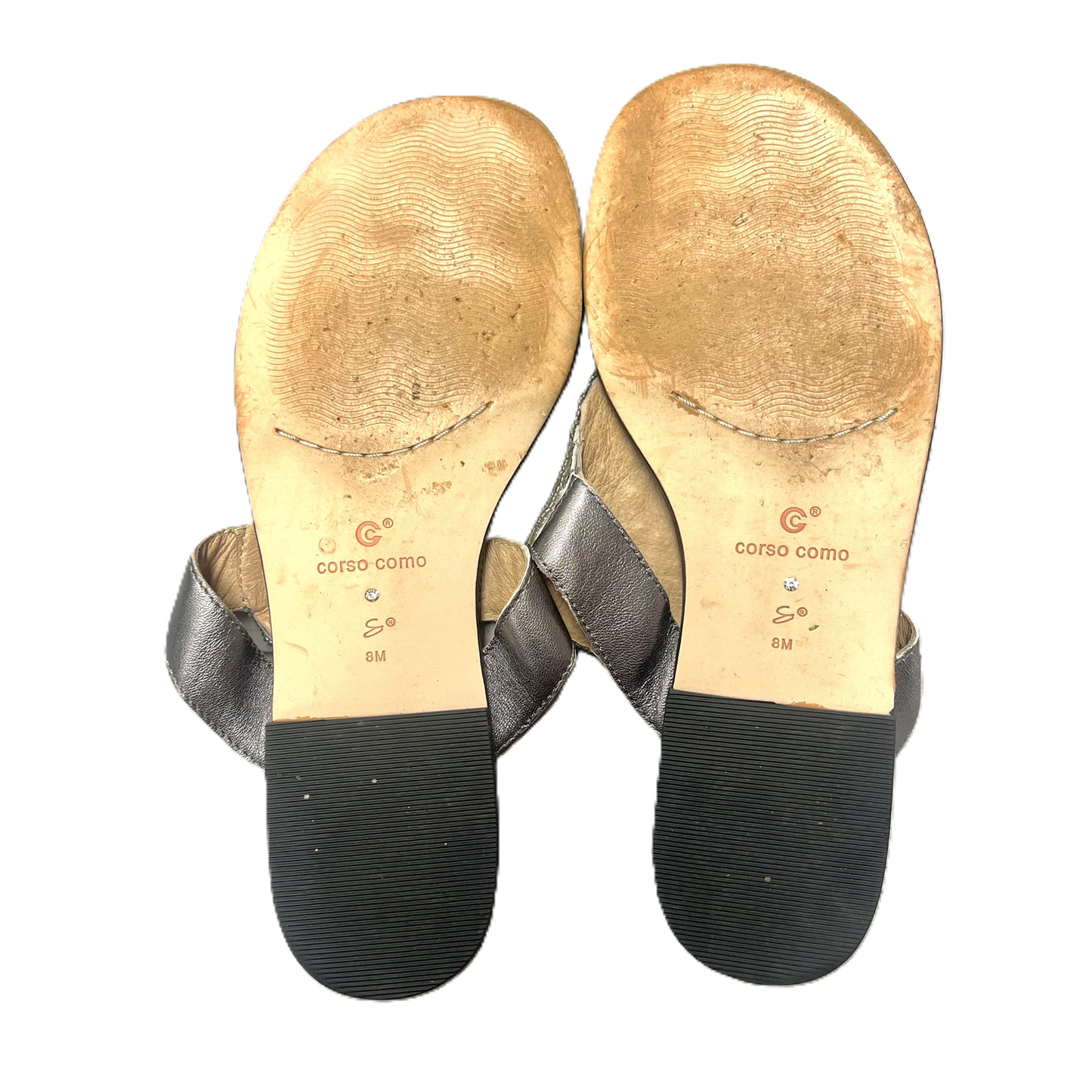Sandals Flip Flops By Corso Como In Silver, Size: 8