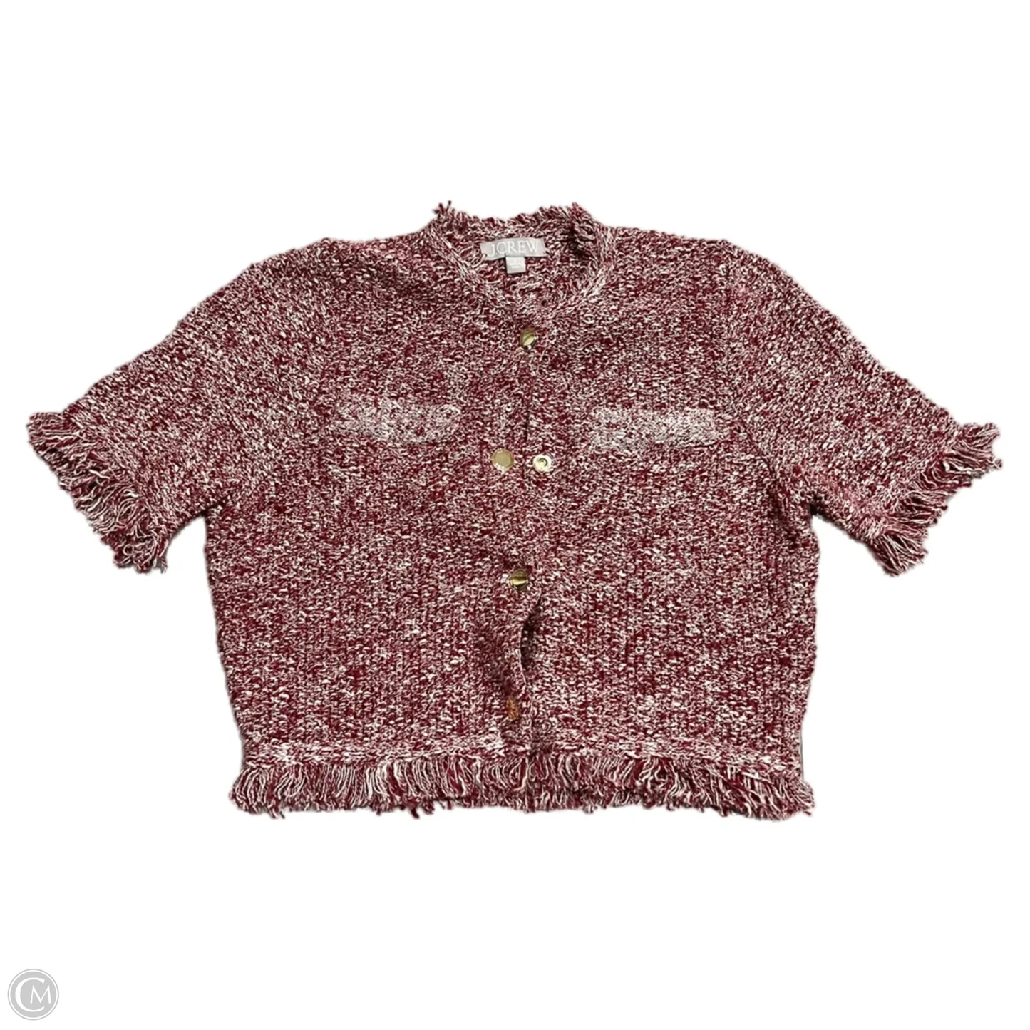 Sweater Short Sleeve By J. Crew In Red & White, Size: S
