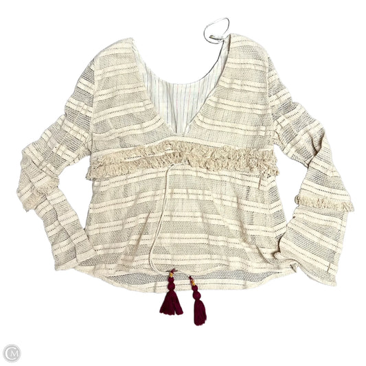 Top Long Sleeve By Zara In Cream, Size: M