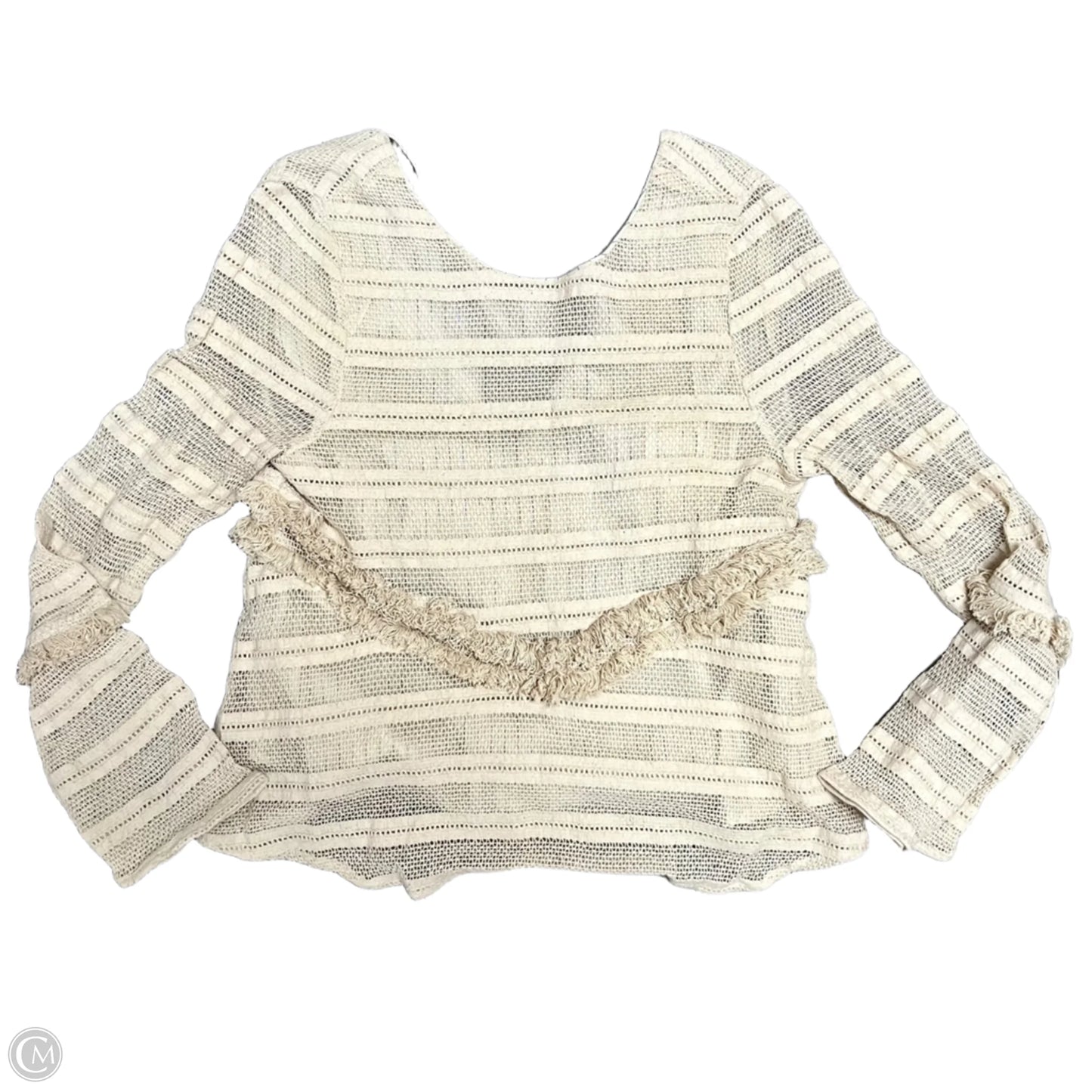 Top Long Sleeve By Zara In Cream, Size: M