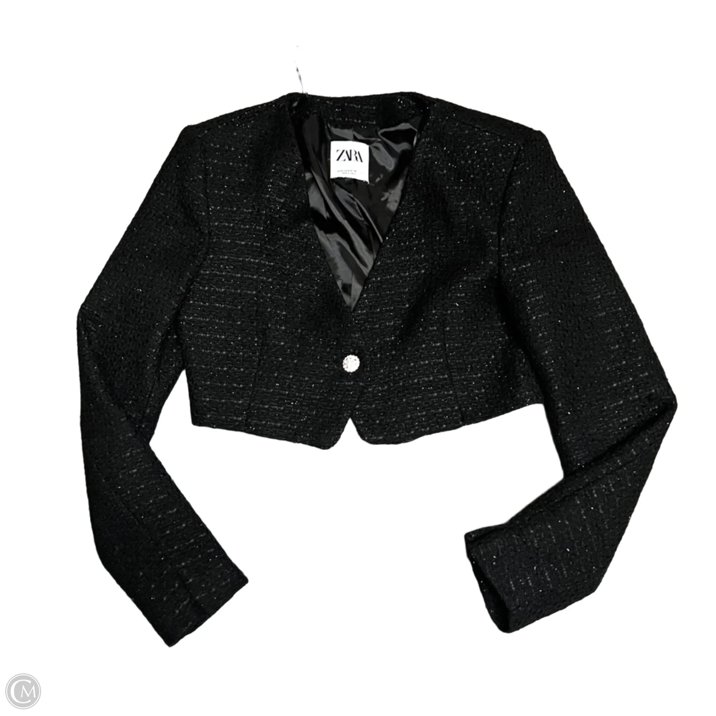 Blazer By Zara In Black & Silver, Size: S