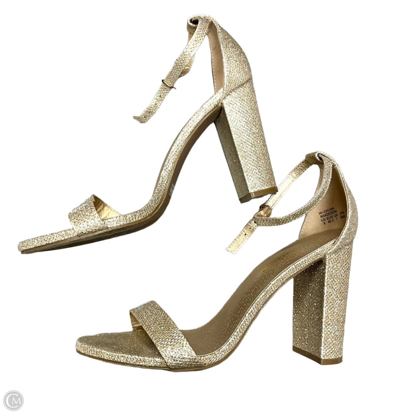 Sandals Heels Block By Dream Pairs In Gold, Size: 9