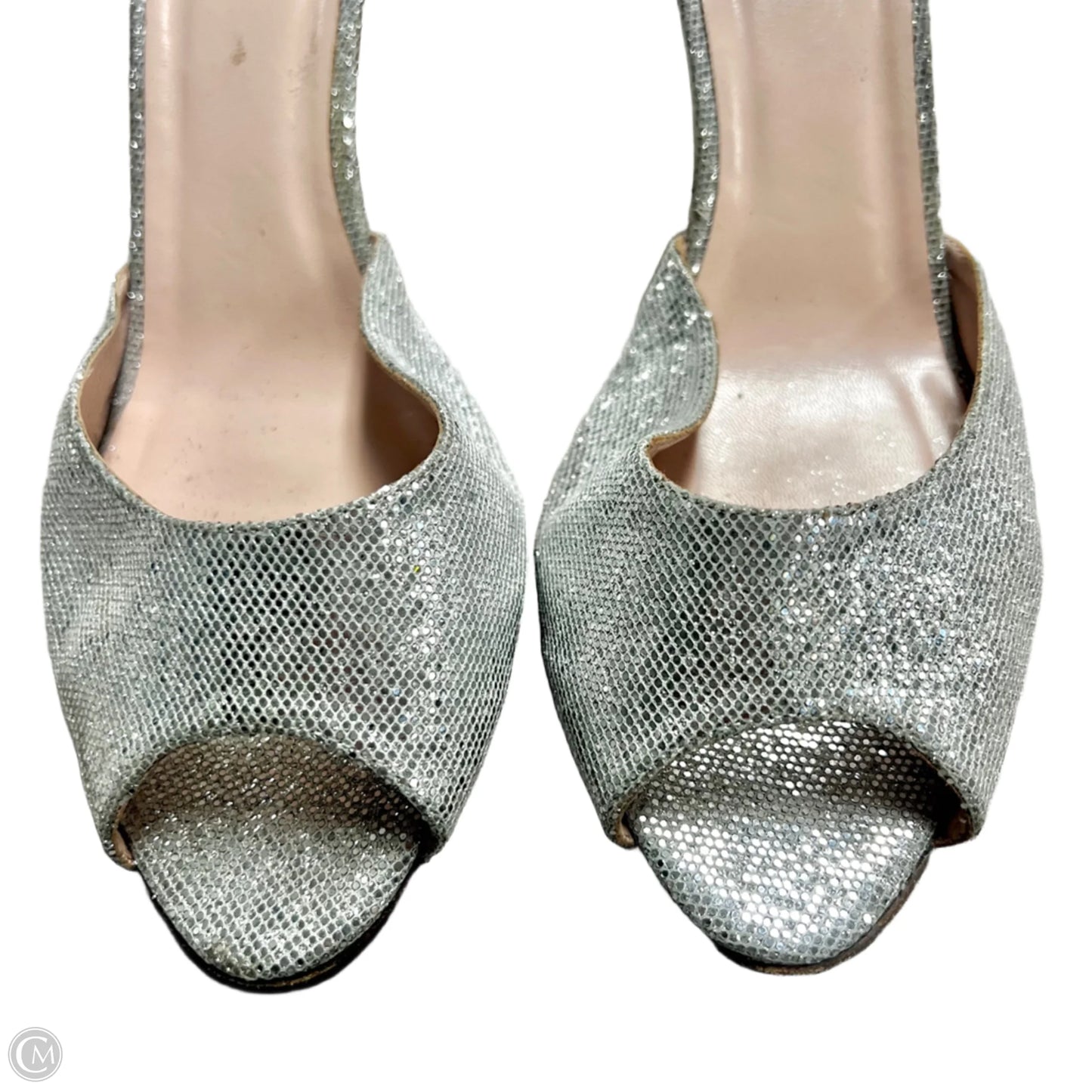 Sandals Designer By Kate Spade In Silver, Size: 10.5