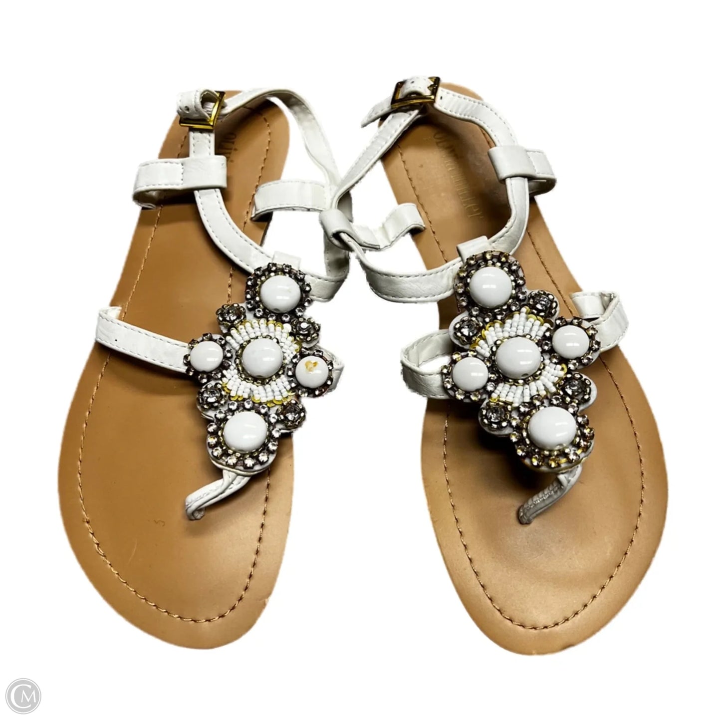 Sandals Flats By Olivia Miller In White, Size: 9