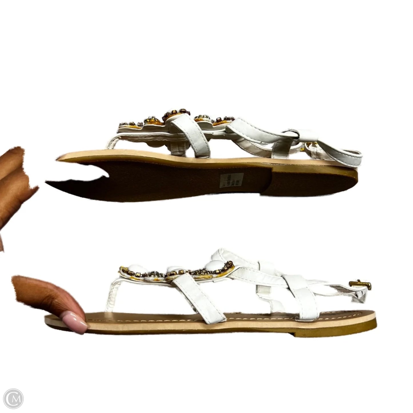 Sandals Flats By Olivia Miller In White, Size: 9