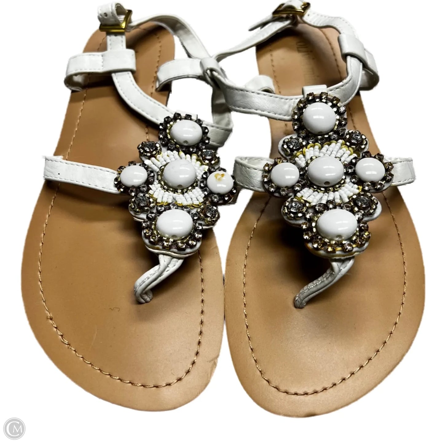 Sandals Flats By Olivia Miller In White, Size: 9
