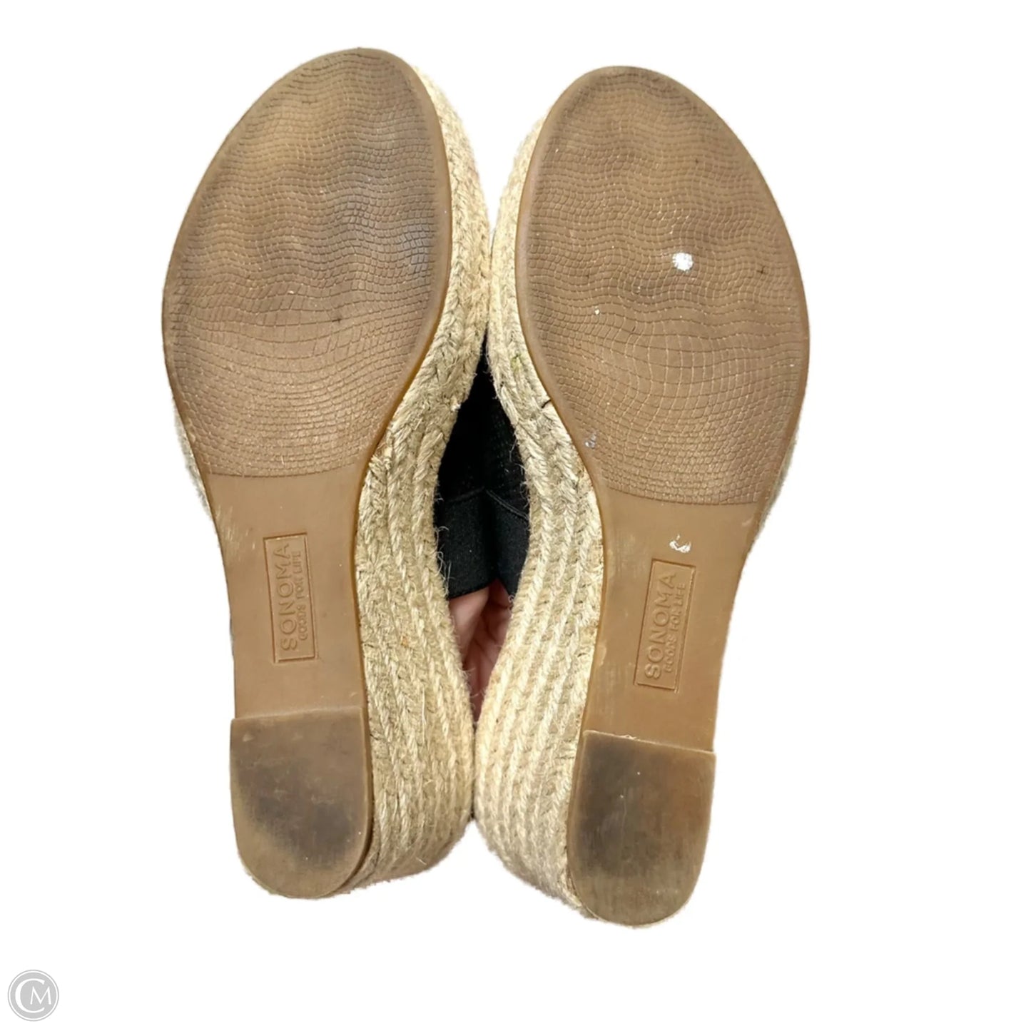 Sandals Heels Wedge By Sonoma In Black & Tan, Size: 5