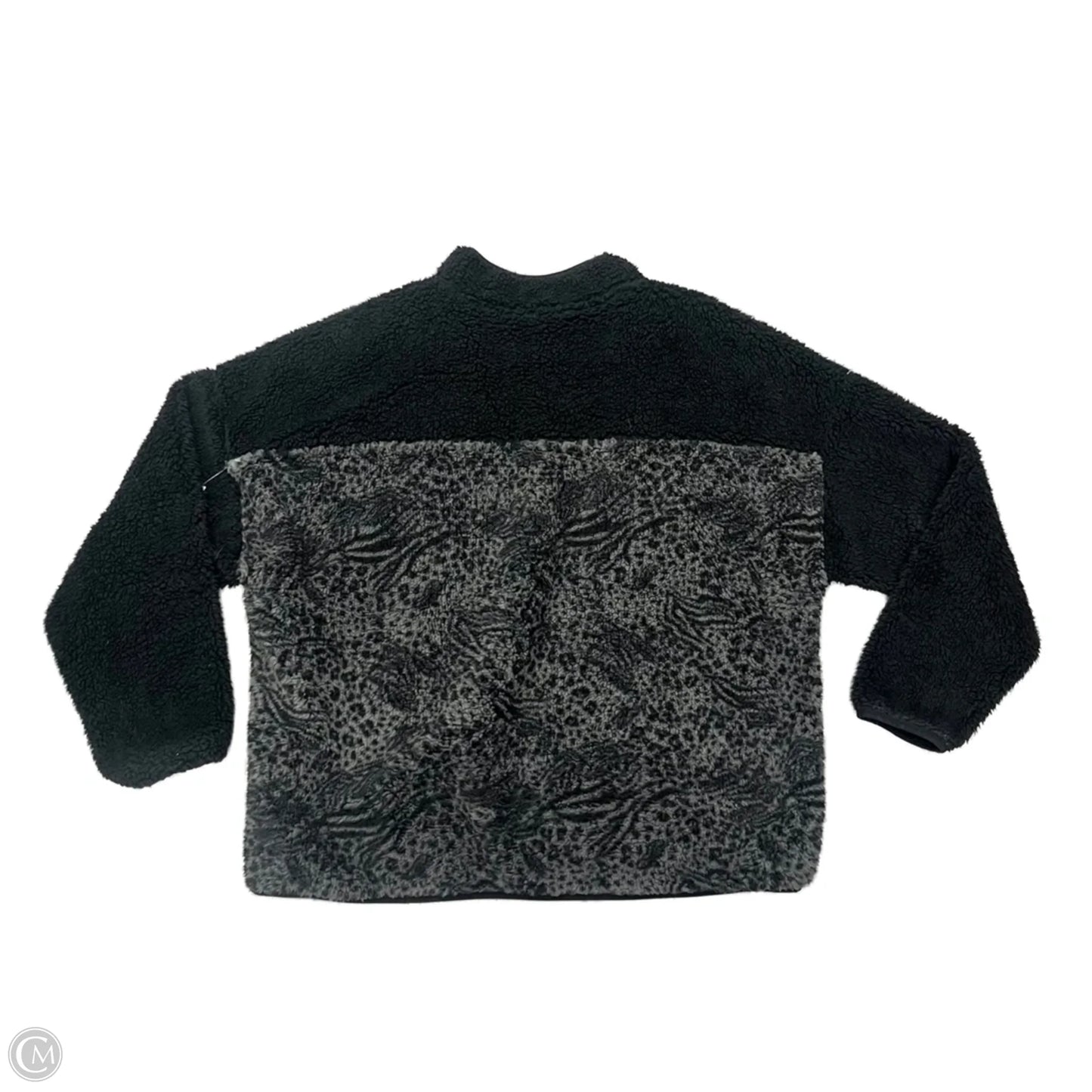 Jacket Faux Fur & Sherpa By Seven 7 In Black & Grey, Size: Xxl