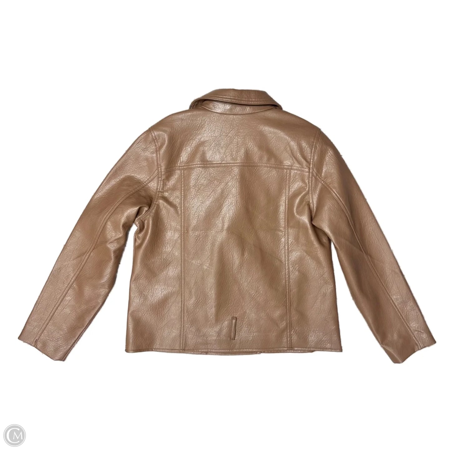 Jacket Moto By Old Navy In Brown & Silver, Size: L