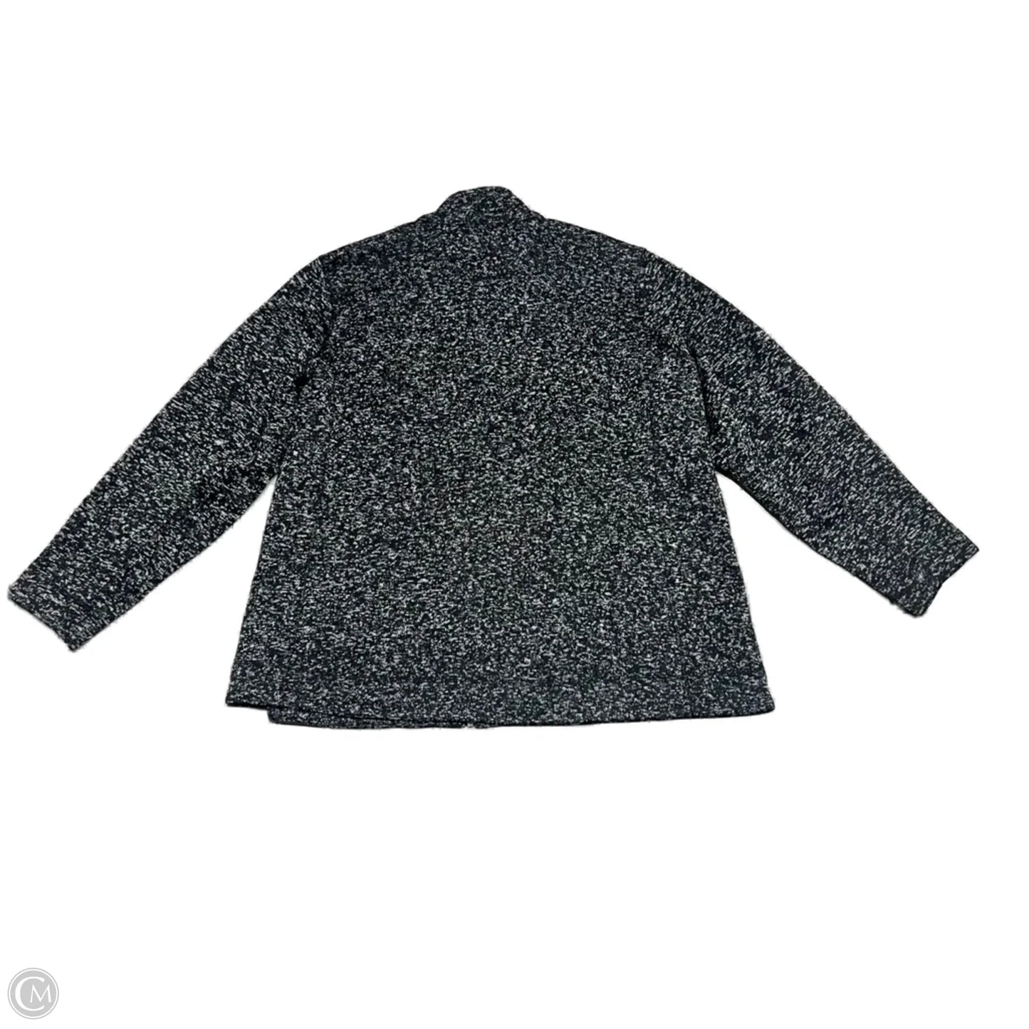 Jacket Faux Fur & Sherpa By Calvin Klein In Black & Grey, Size: 2x