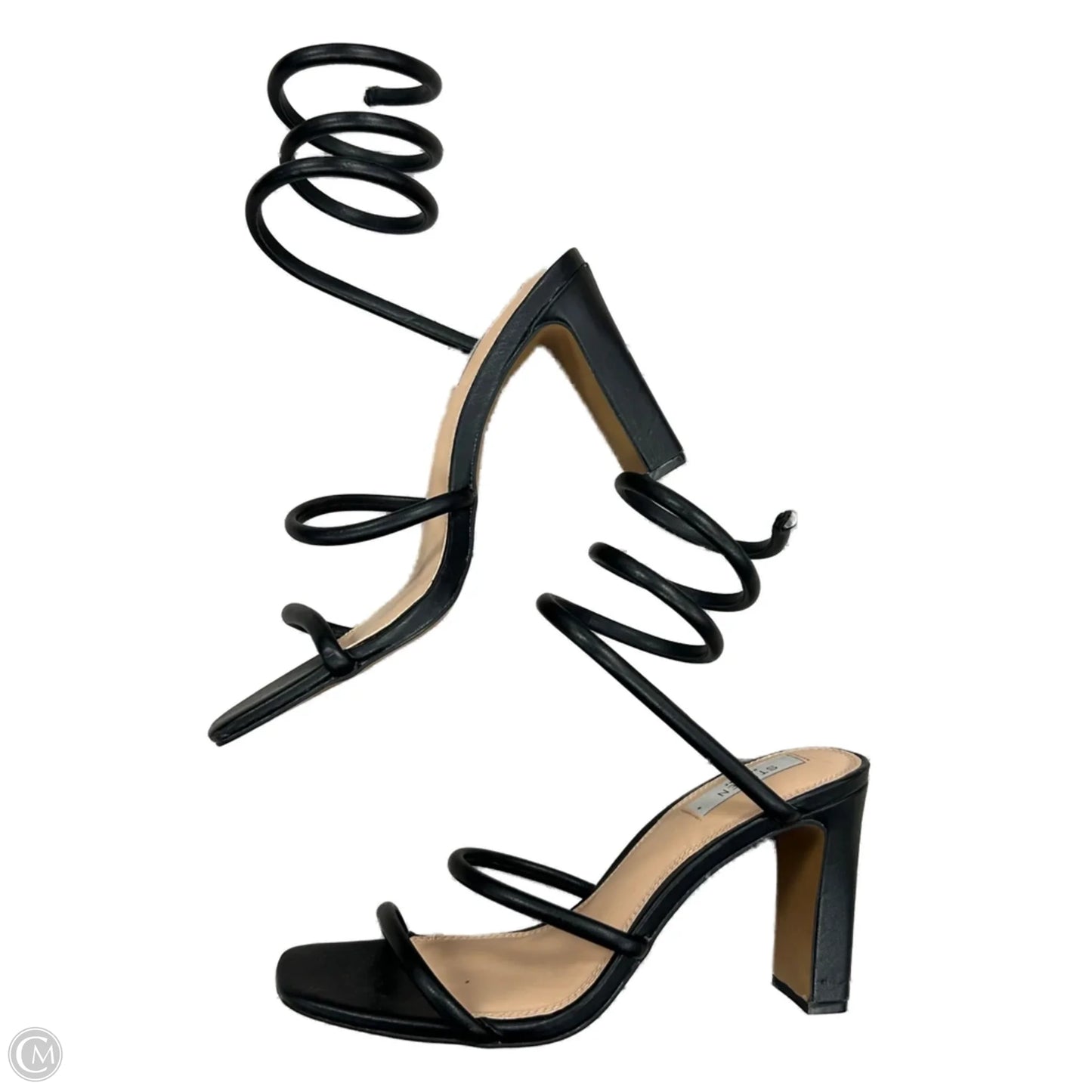 Sandals Heels Block By Steve Madden In Black, Size: 9
