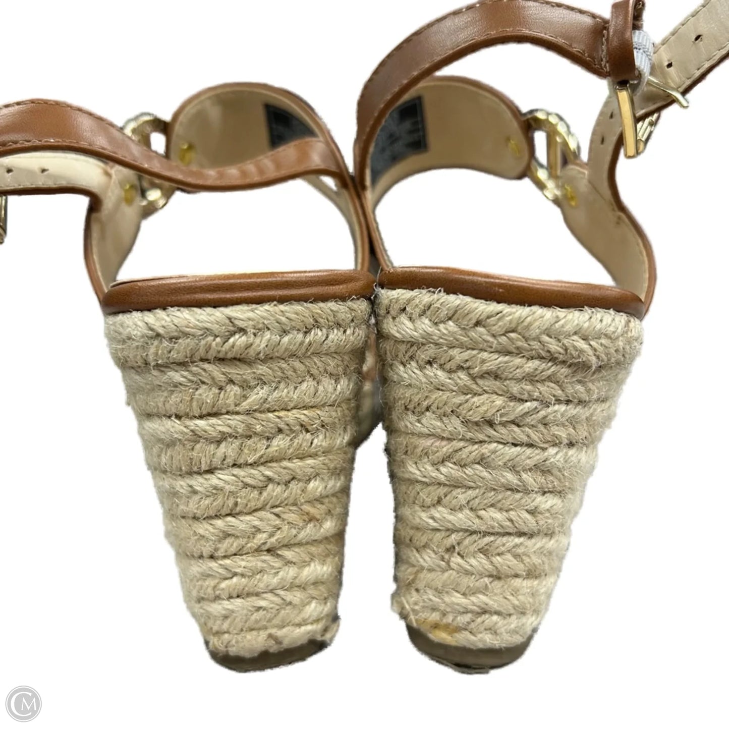 Sandals Heels Wedge By Jones New York In Brown & Cream, Size: 7