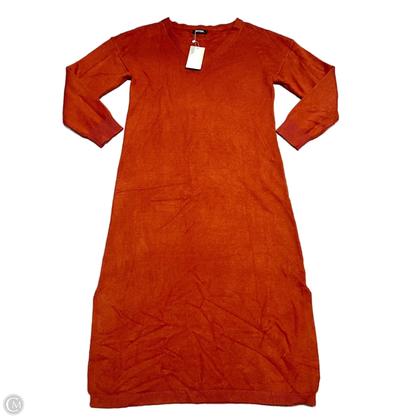 Dress Sweater By Btfbm In Orange, Size: L