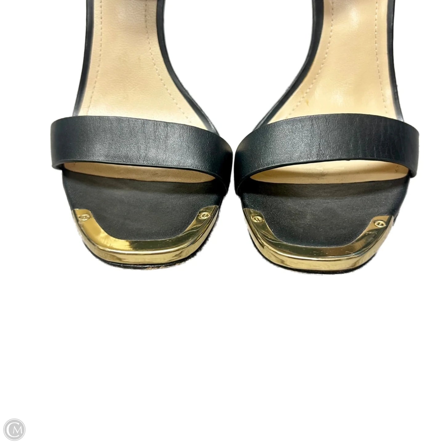 Sandals Heels Stiletto By Pour La Victoire In Black & Gold, Size: 6.5