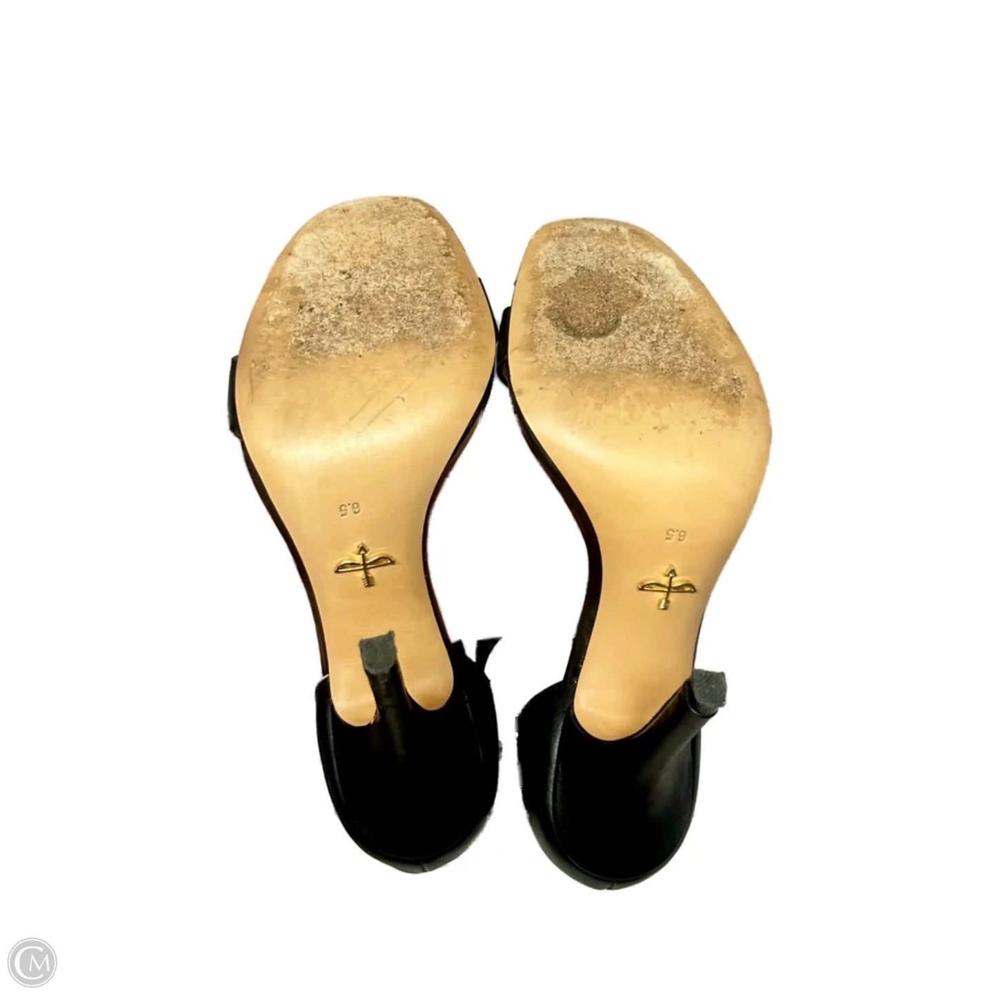 Sandals Heels Stiletto By Pour La Victoire In Black & Gold, Size: 6.5
