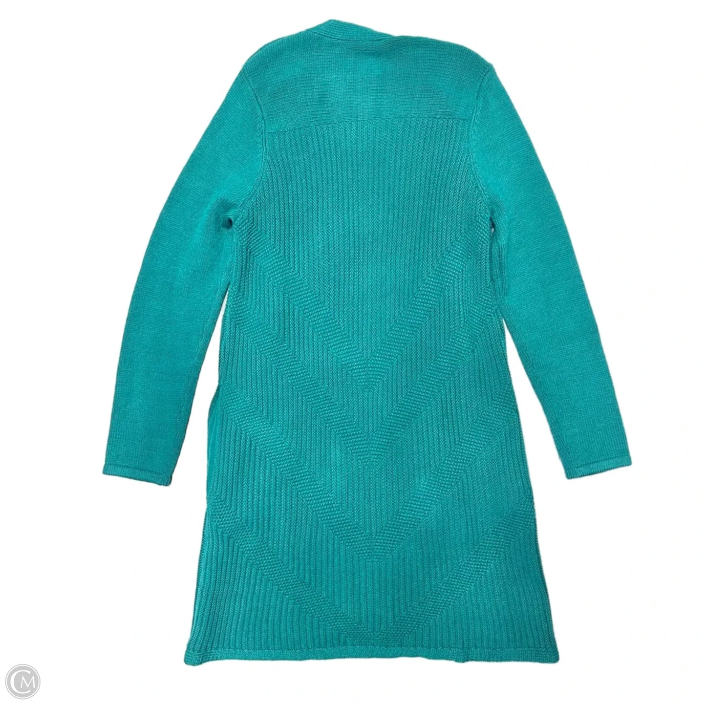 Sweater Cardigan By Chicos In Teal, Size: L