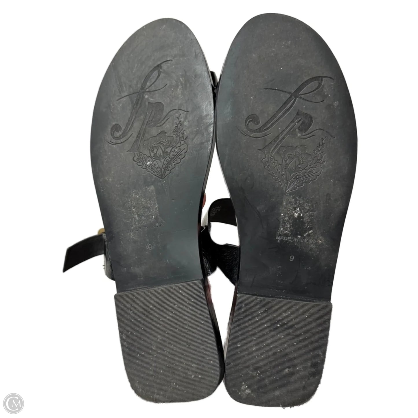 Sandals Flats By Free People In Black & Gold, Size: 9