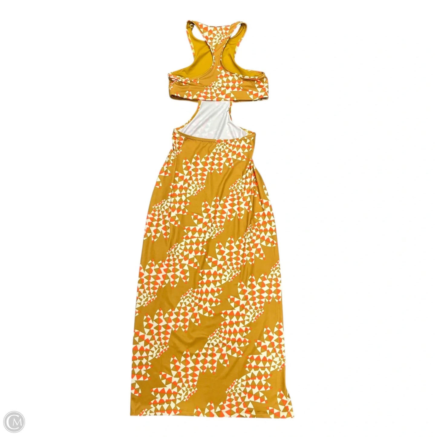 Dress Casual Maxi By Adidas x Farm Rio In Orange & Tan, Size: S