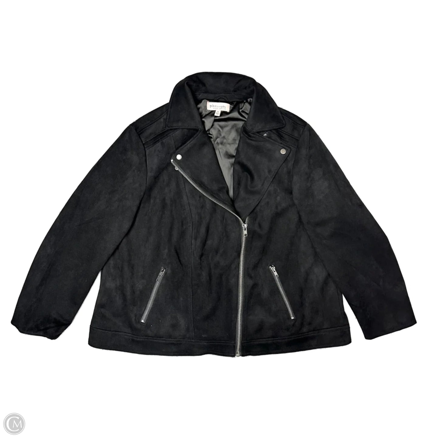 Jacket Moto By Philosophy In Black, Size: 2x