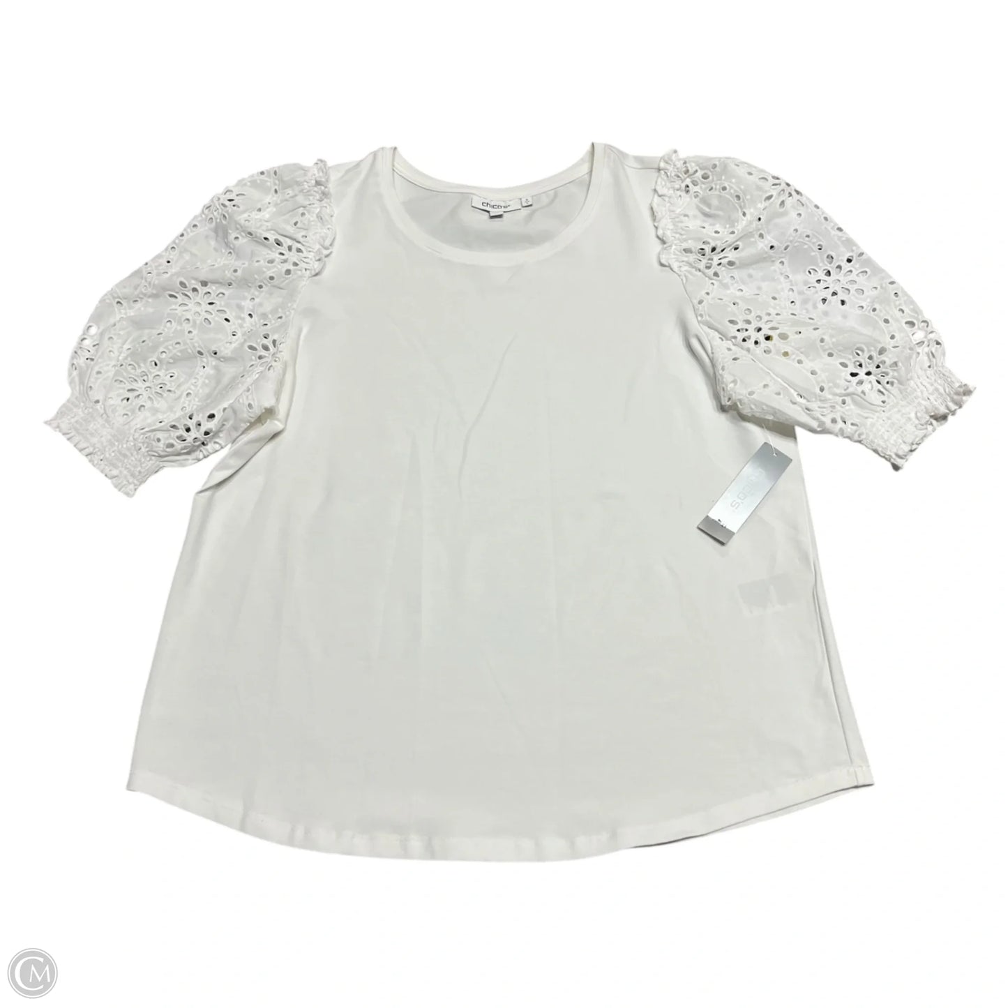 Top Short Sleeve By Chicos In White, Size: L