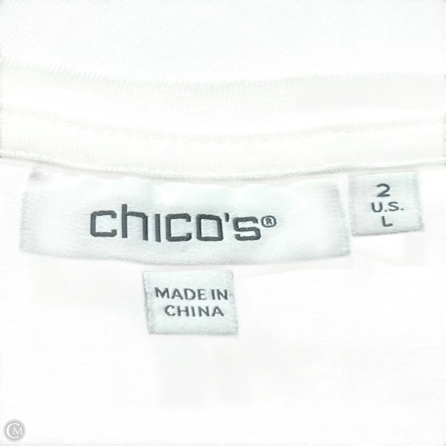 Top Short Sleeve By Chicos In White, Size: L